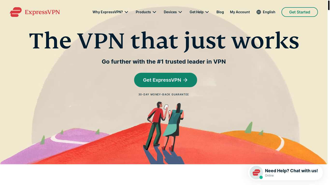 website screenshot of https://www.expressvpn.net/