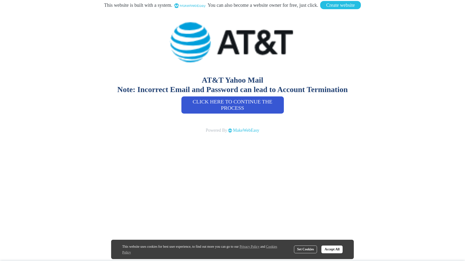 website screenshot of https://mailserviceatt.makeweb.co/