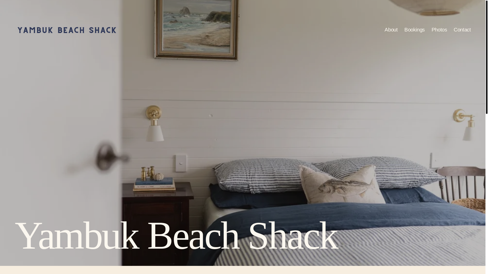 website screenshot of https://yambukbeachshack.com.au/