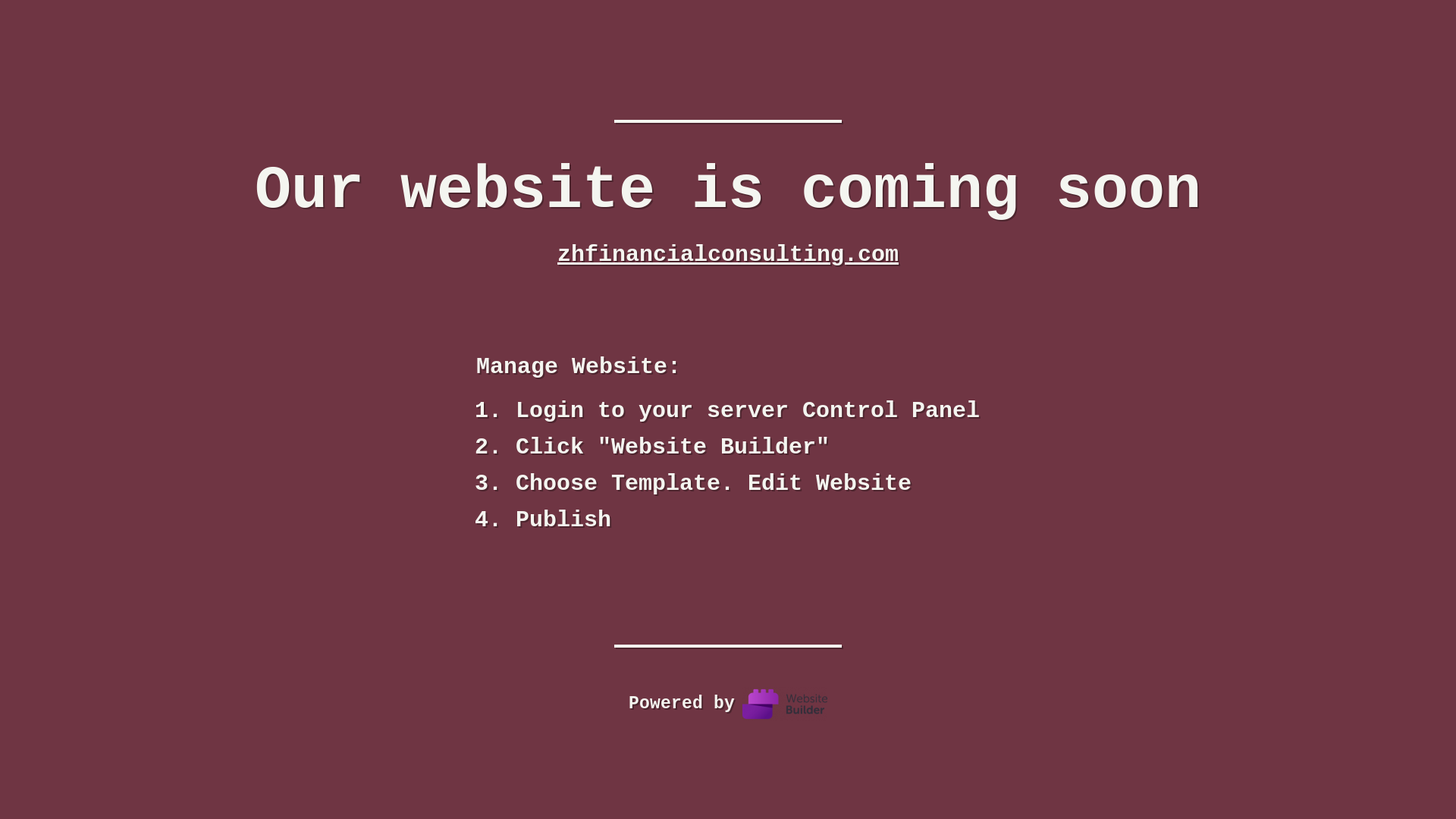 website screenshot of https://zhfinancialconsulting.com/