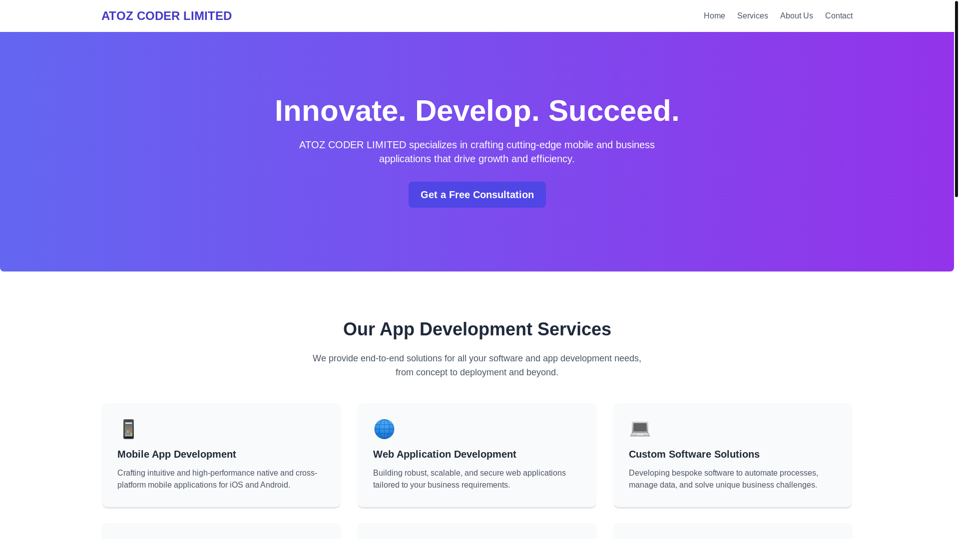website screenshot of https://atozcoder.space/