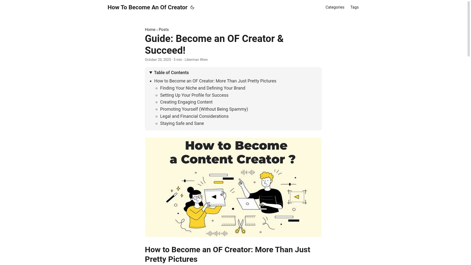 website screenshot of https://how-to-become-an-of-creator.pages.dev/