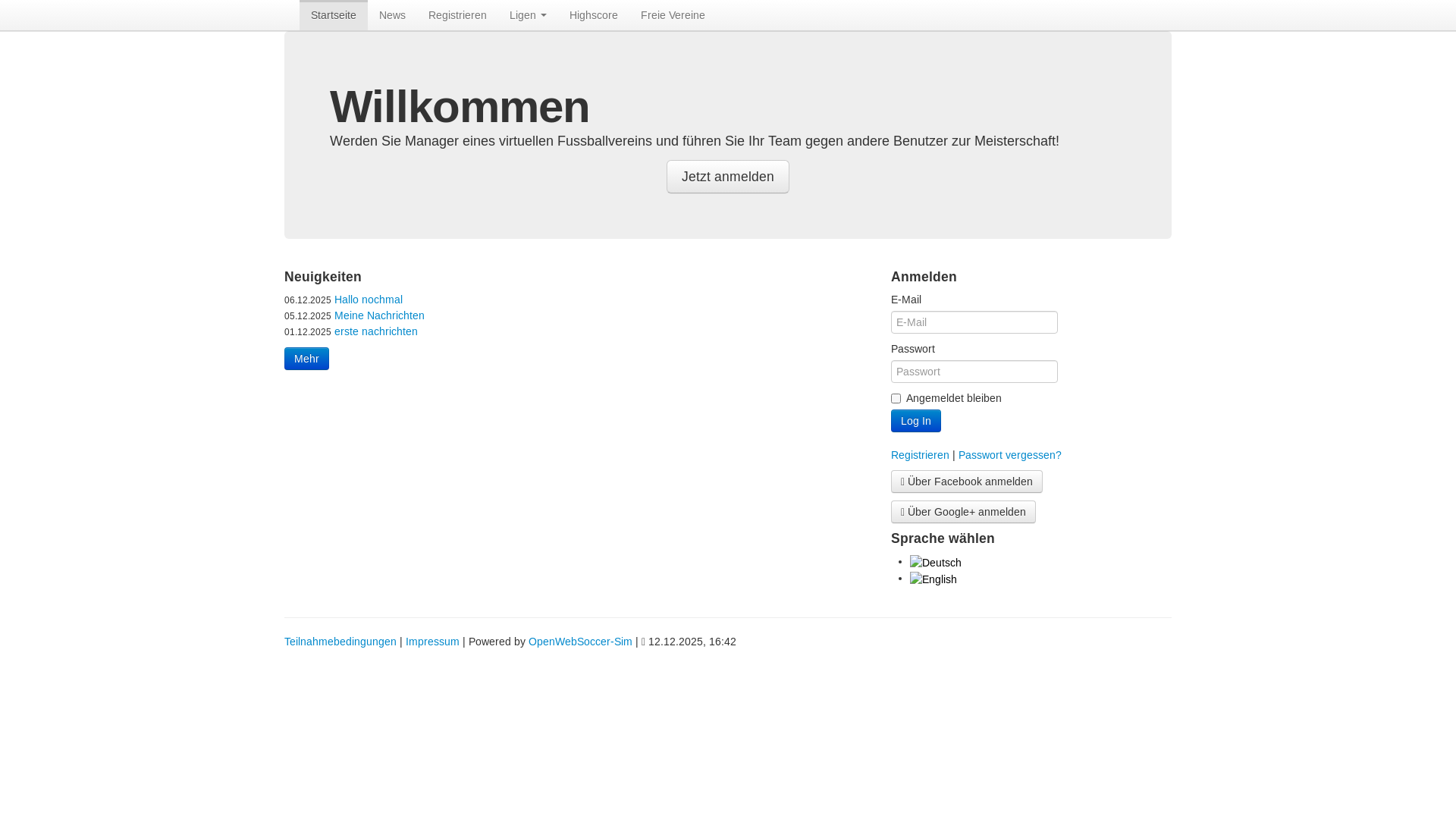 website screenshot of https://championsmanager.de/