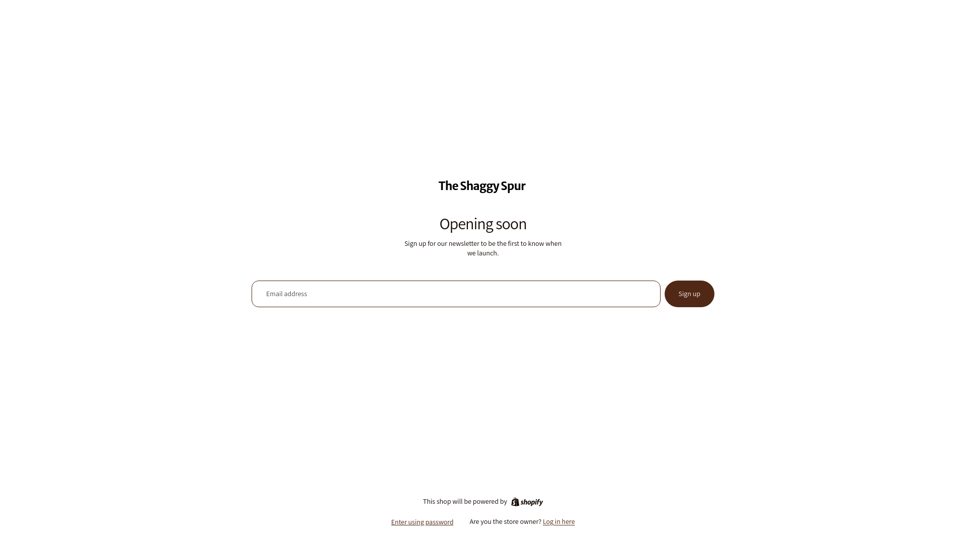 website screenshot of https://theshaggyspur.com/