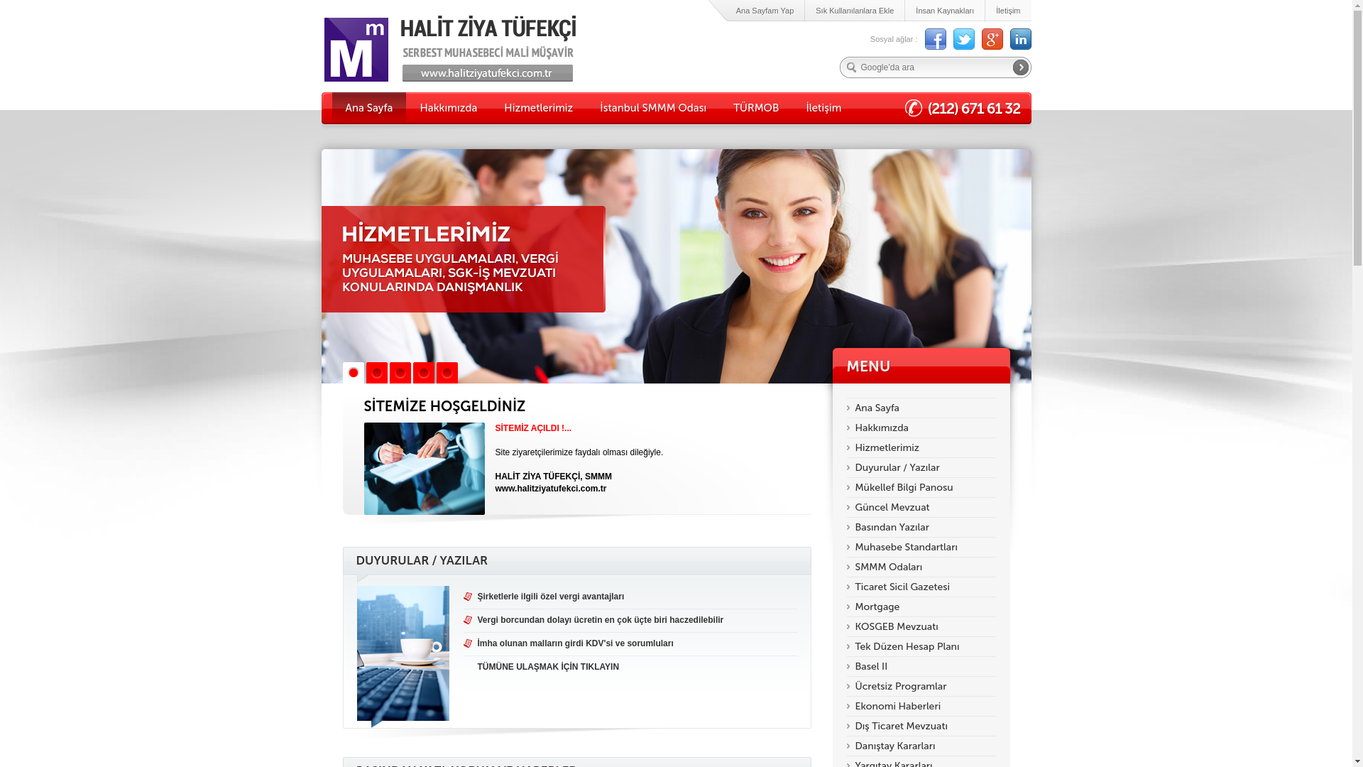website screenshot of https://halitziyatufekci.com.tr/