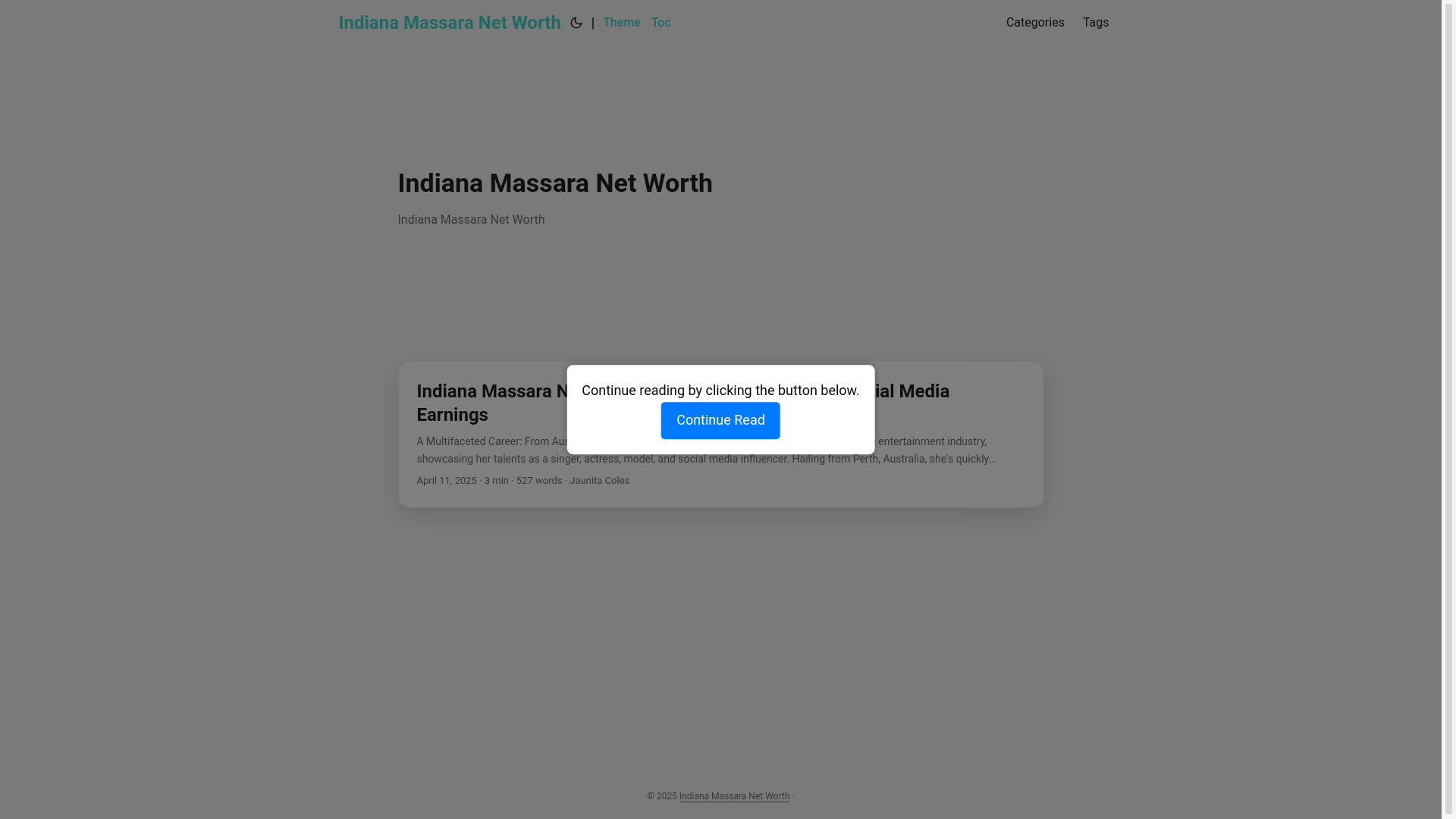 website screenshot of https://indiana-massara-net-worth.pages.dev/