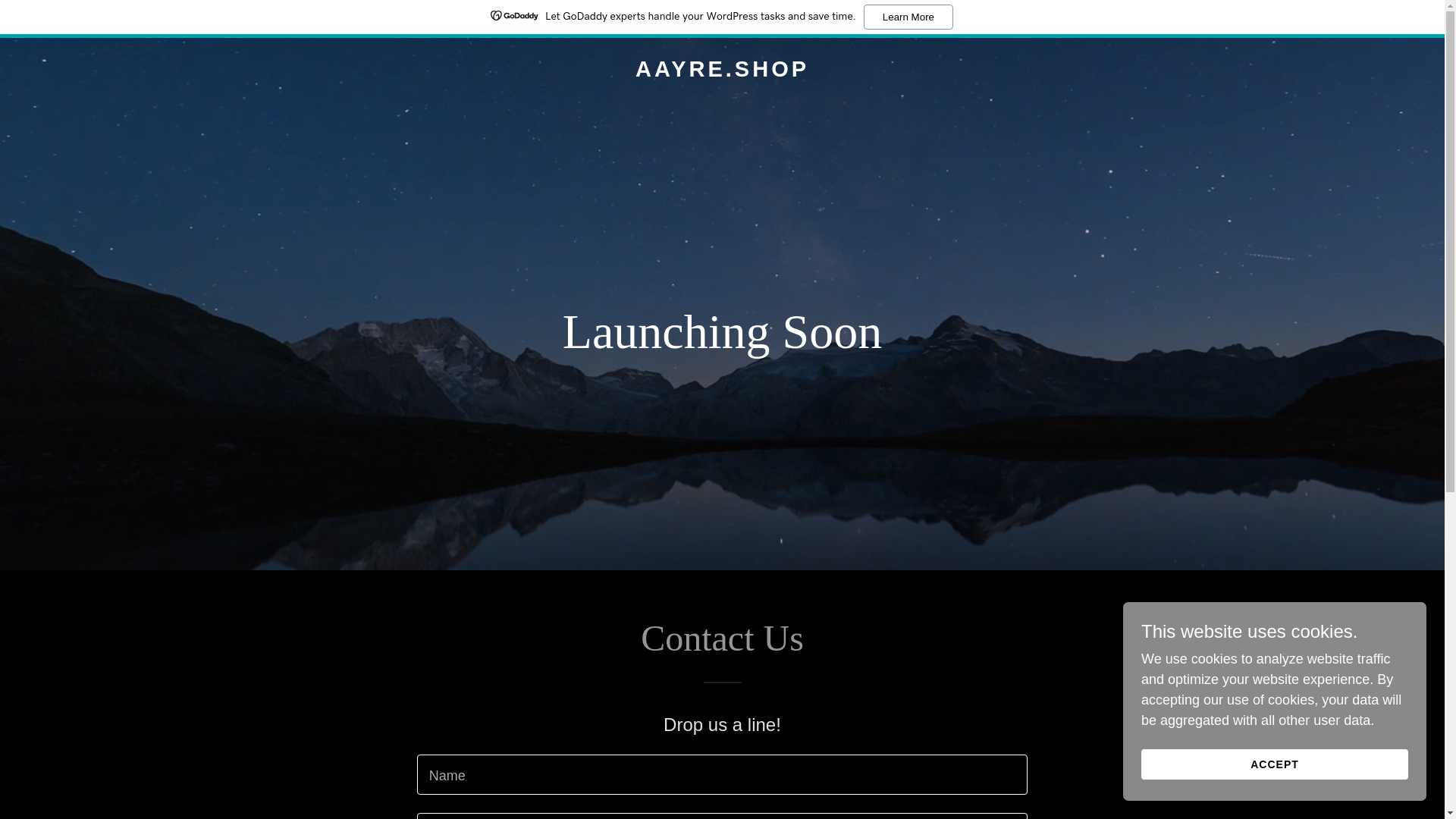 website screenshot of https://aayre.shop/