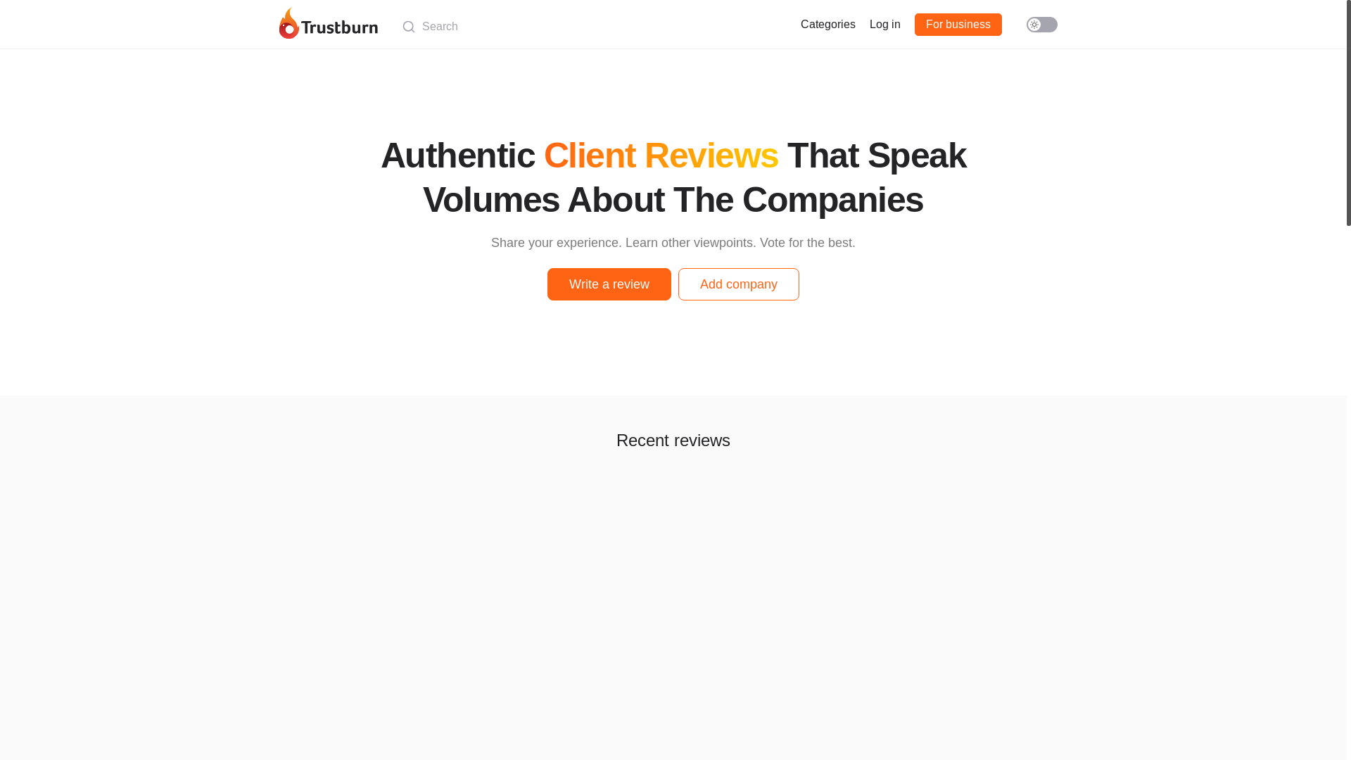 website screenshot of https://trustburn.com/