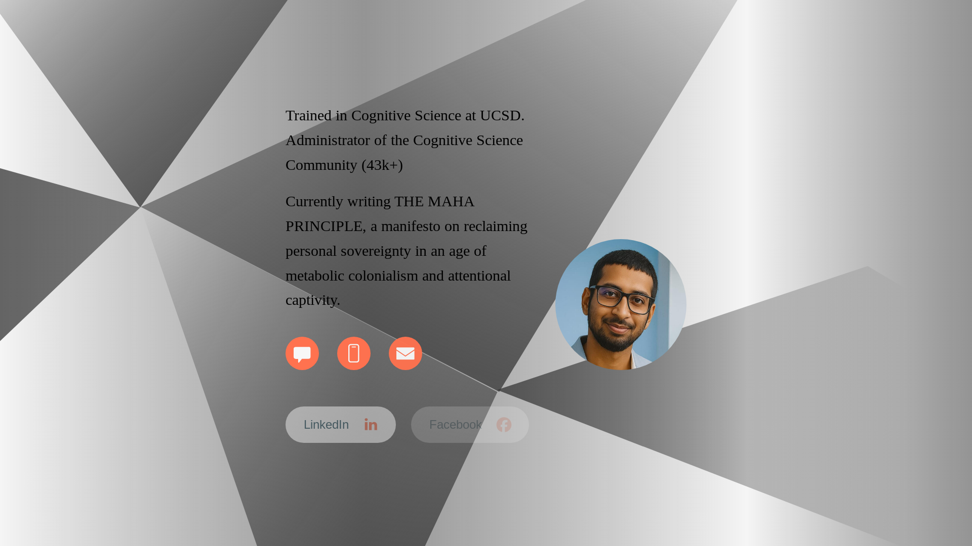 website screenshot of https://mayonemaharajan.com/