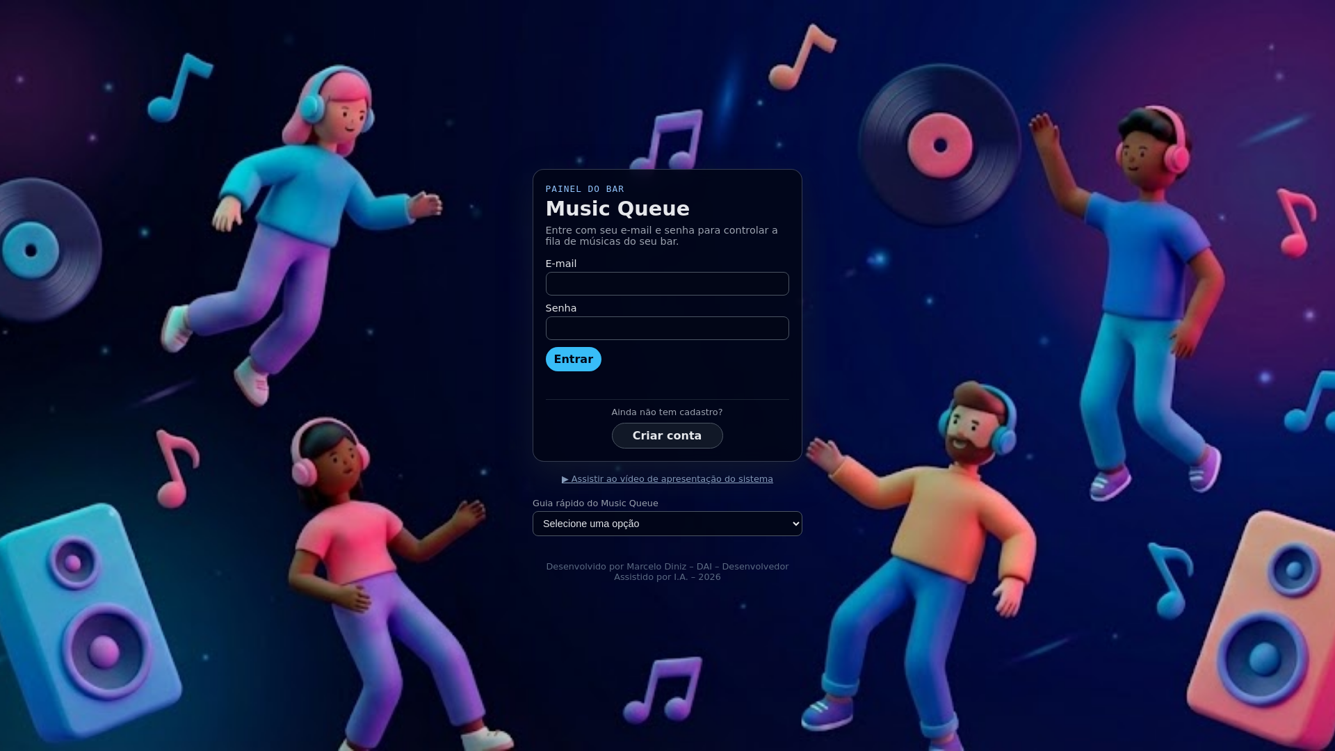 website screenshot of https://musicqueue.com.br/