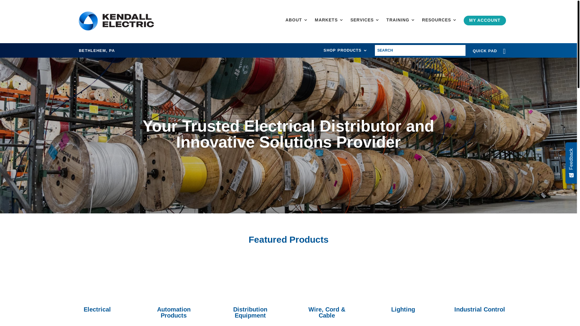 website screenshot of https://kendallelectric-equipment.com/