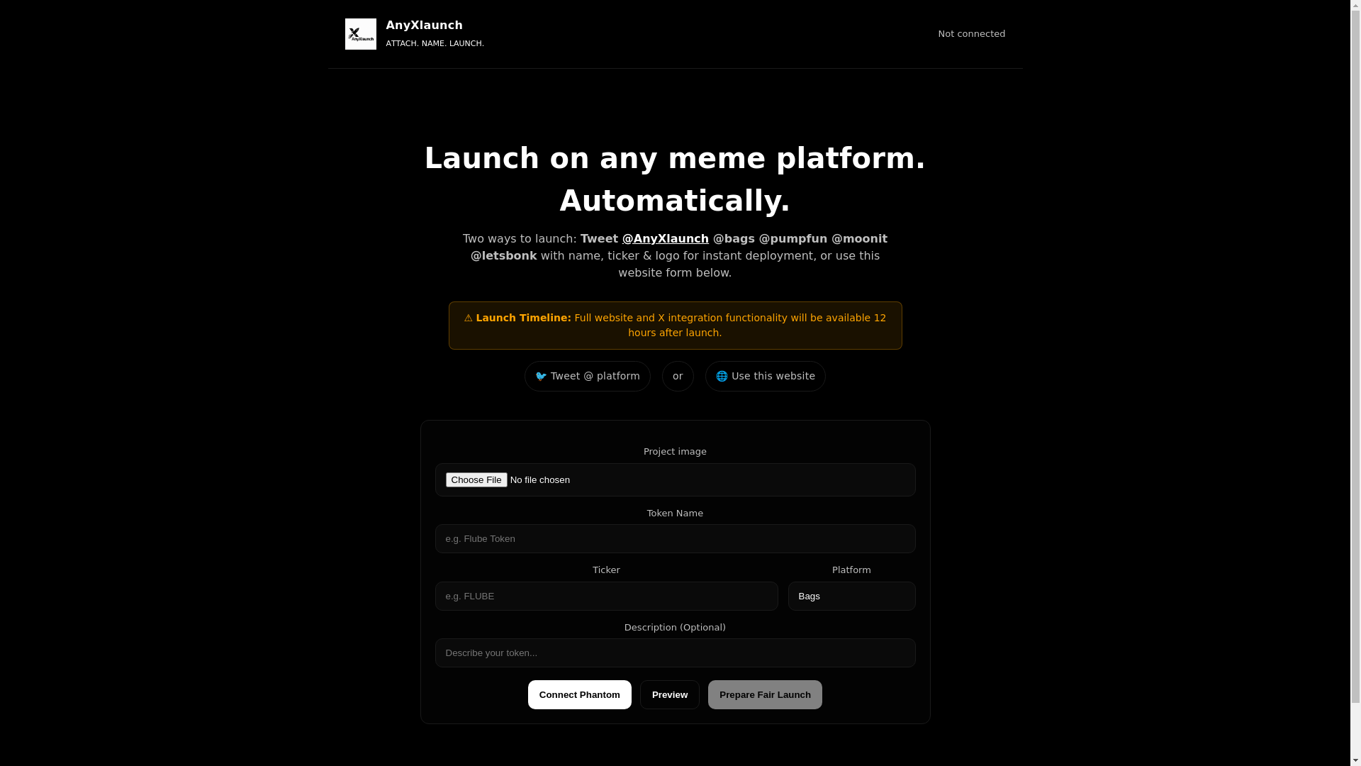 website screenshot of https://anyxlaunch.space/