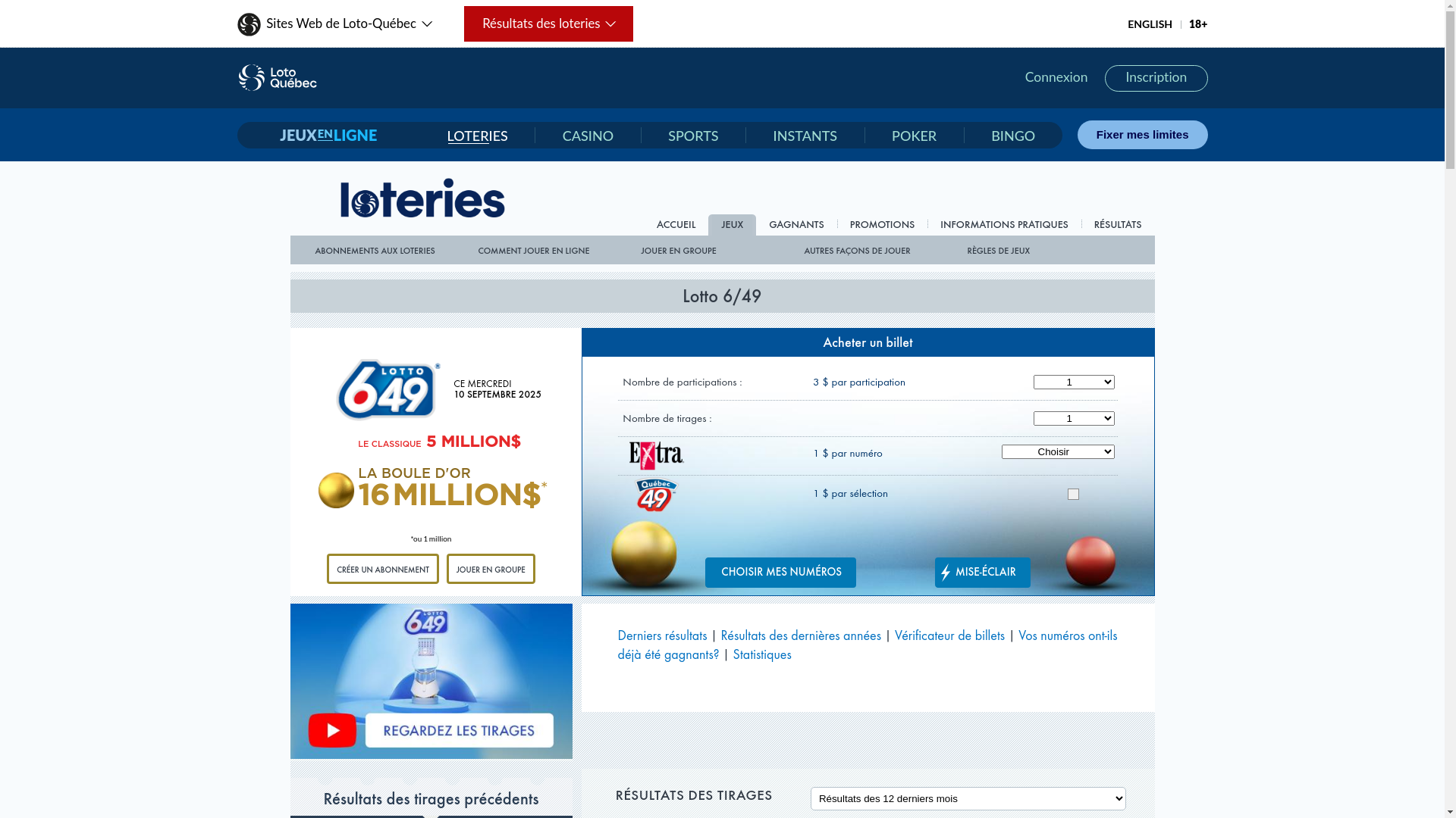 website screenshot of https://loteries.lotoquebec.com/fr/loteries/lotto-6-49