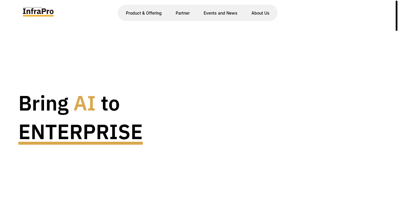 website screenshot of https://www.infrapro.ai/