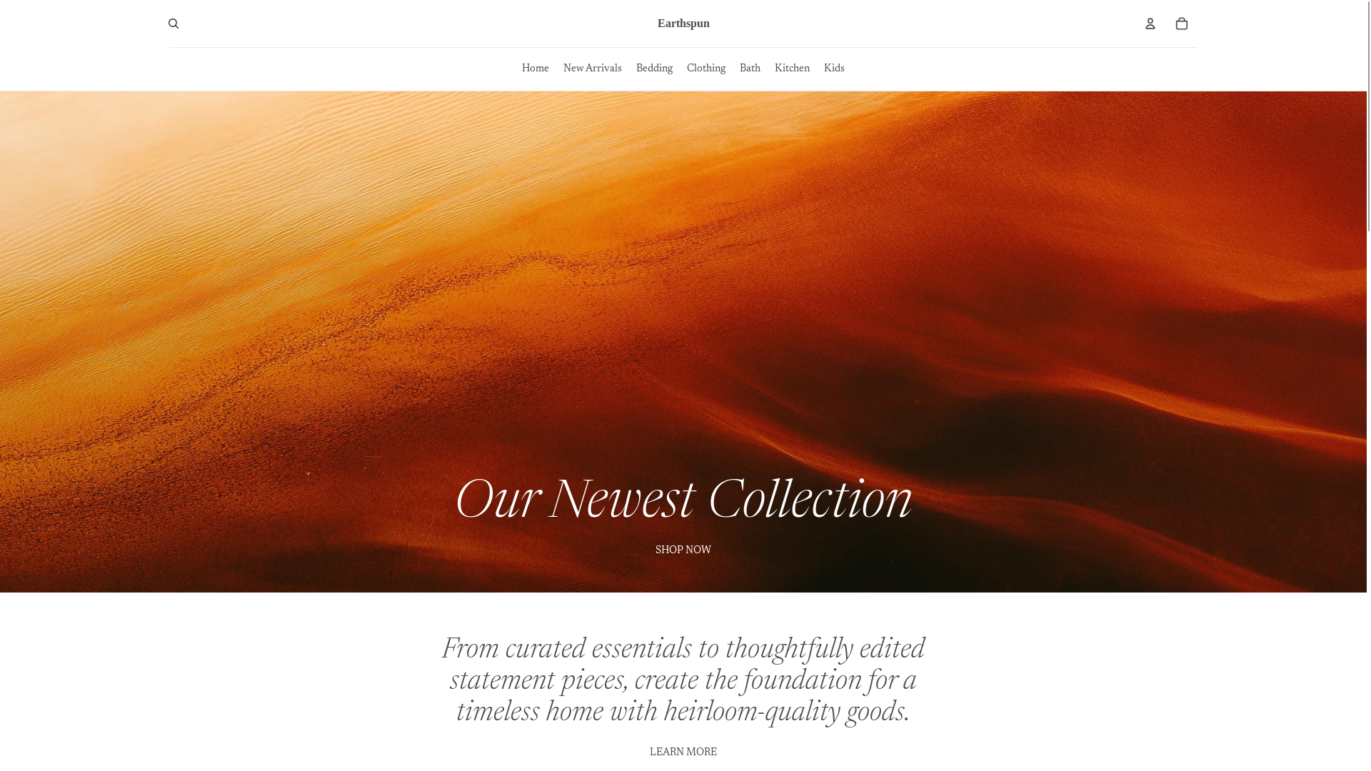 website screenshot of https://earthspun.com.au/