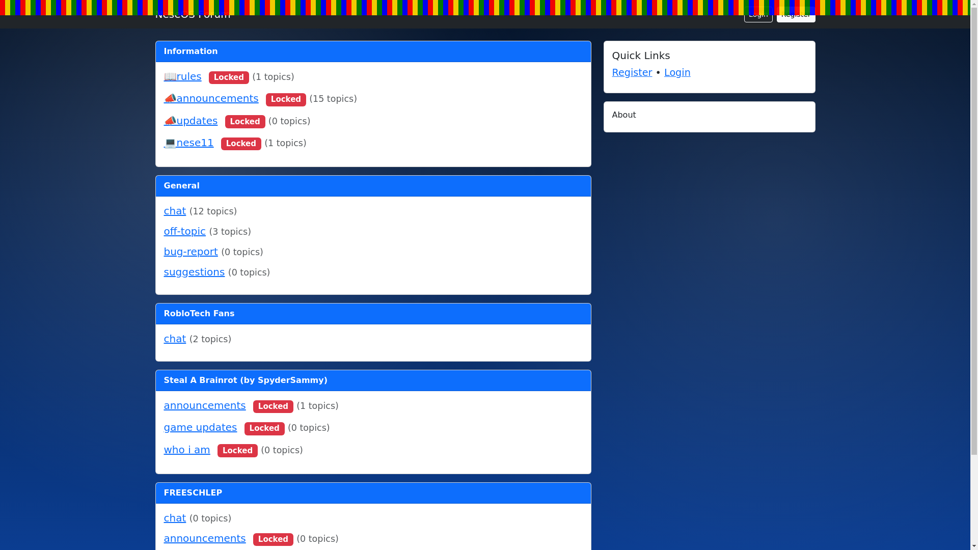 website screenshot of https://neseosforum.gleeze.com/