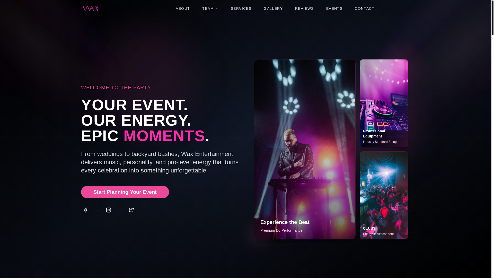 website screenshot of https://wax-entertainment.pages.dev/