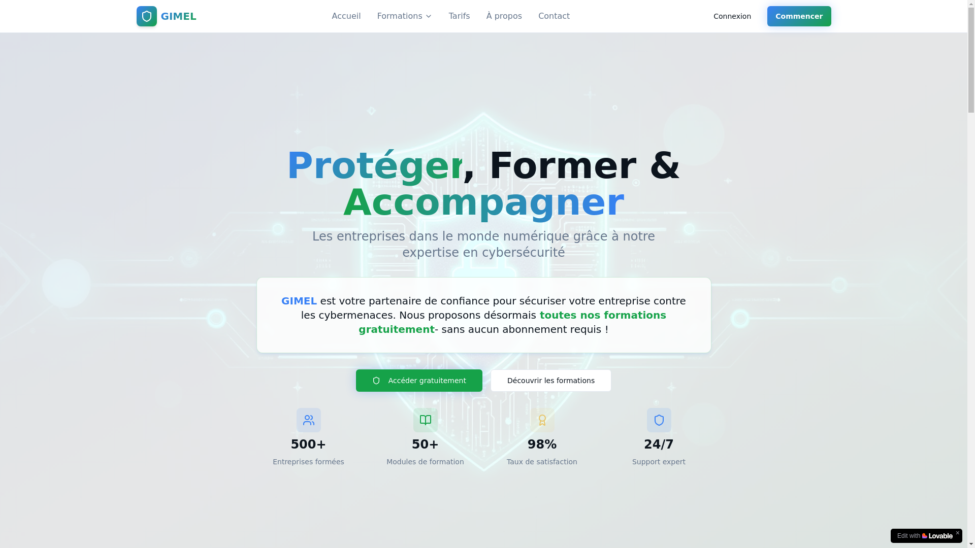 website screenshot of https://gimelcyber.com/