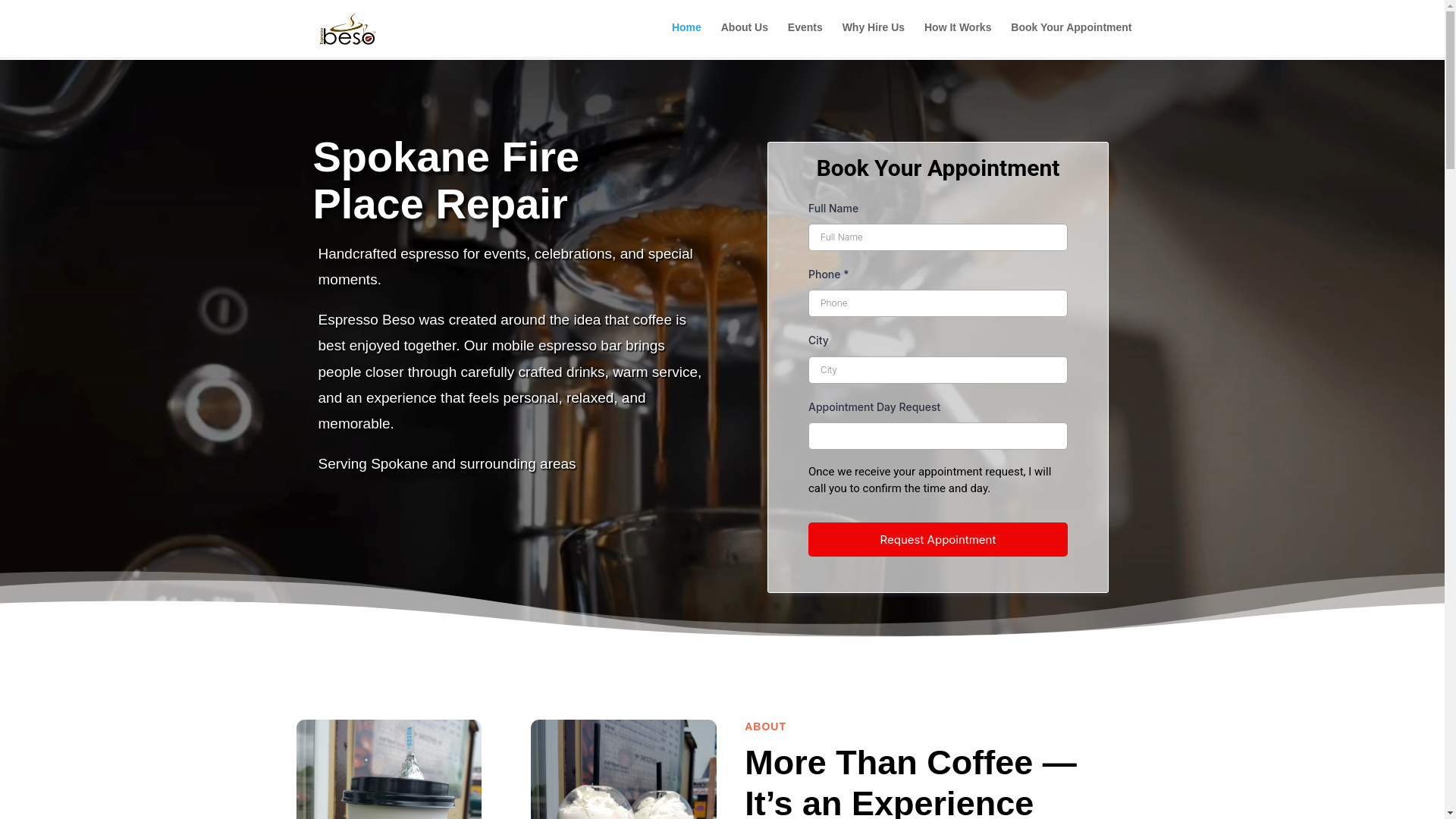 website screenshot of https://espressobeso.com