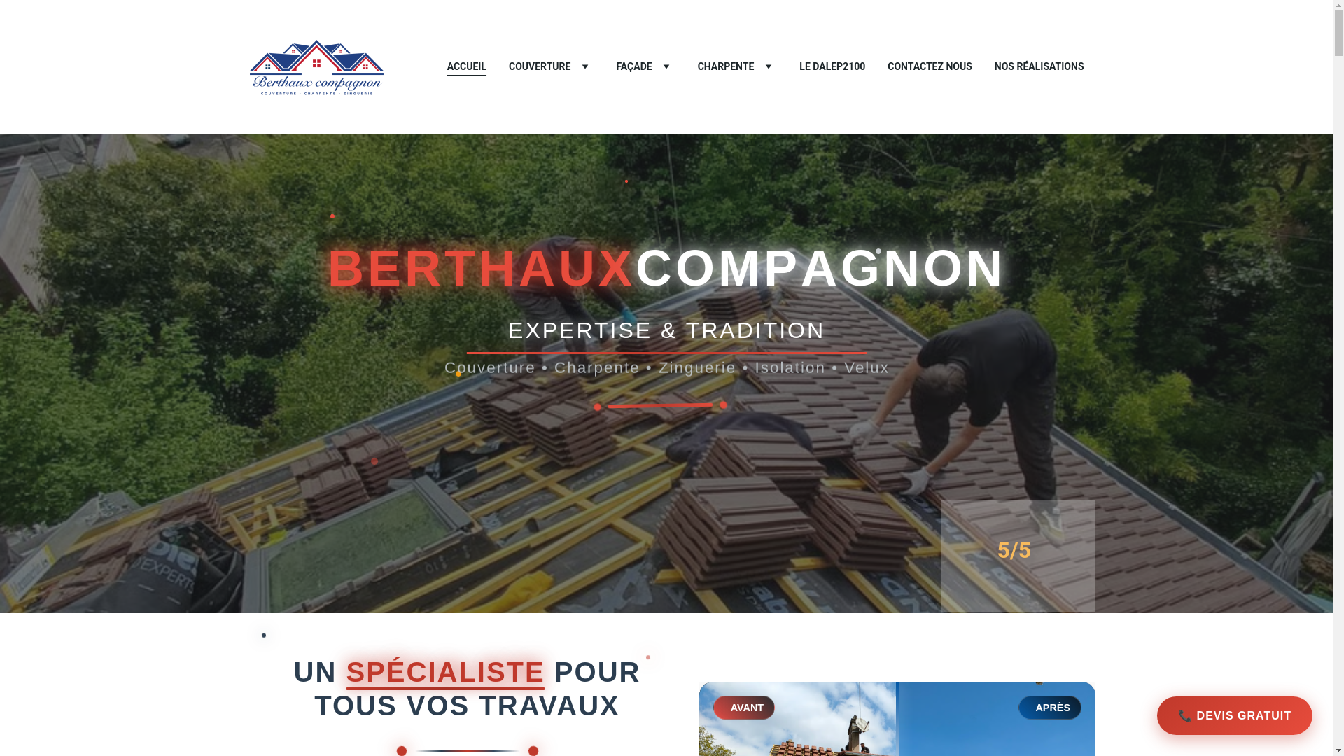 website screenshot of https://couvreur-berthaux-essonne.fr/