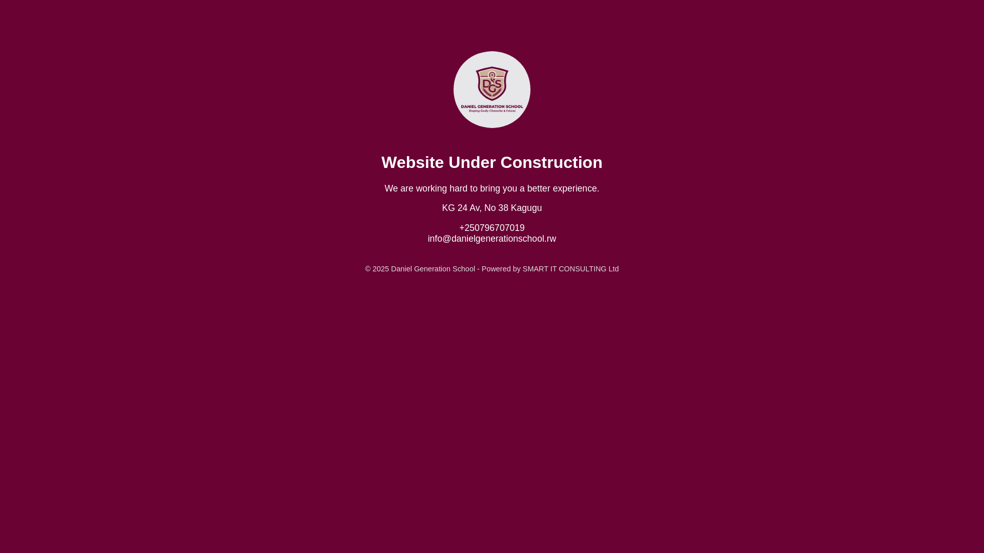 website screenshot of https://danielgenerationschool.rw/