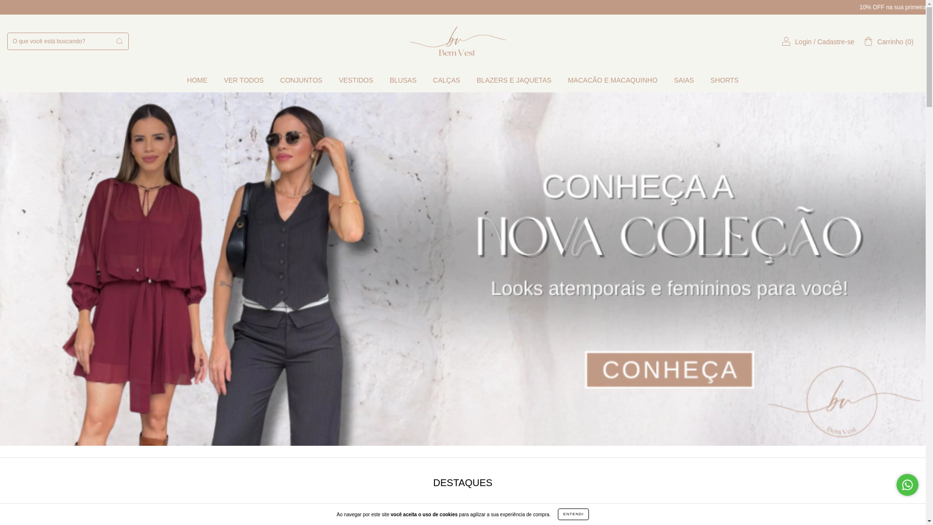 website screenshot of https://lojabemvest.com.br/