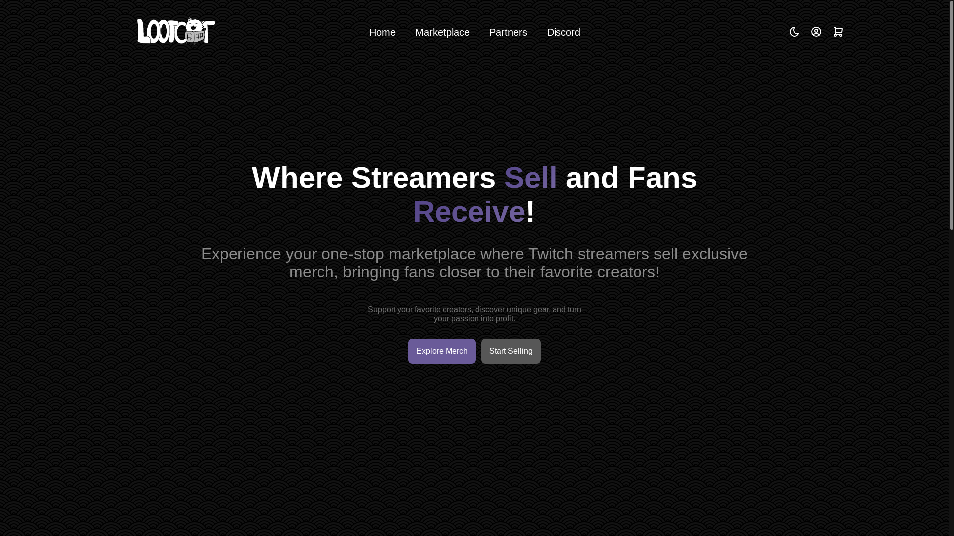 website screenshot of https://lootcat.io/
