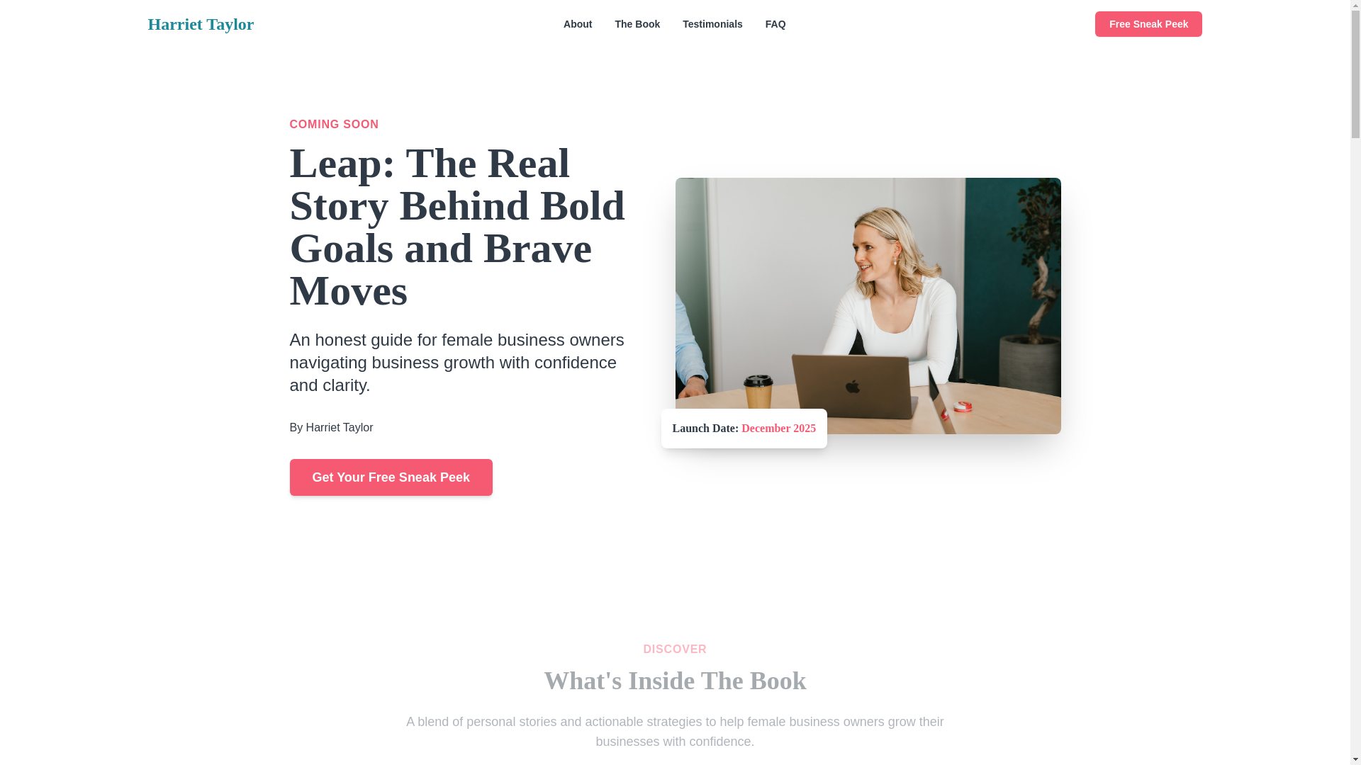 website screenshot of https://harriettaylorbooks.com/