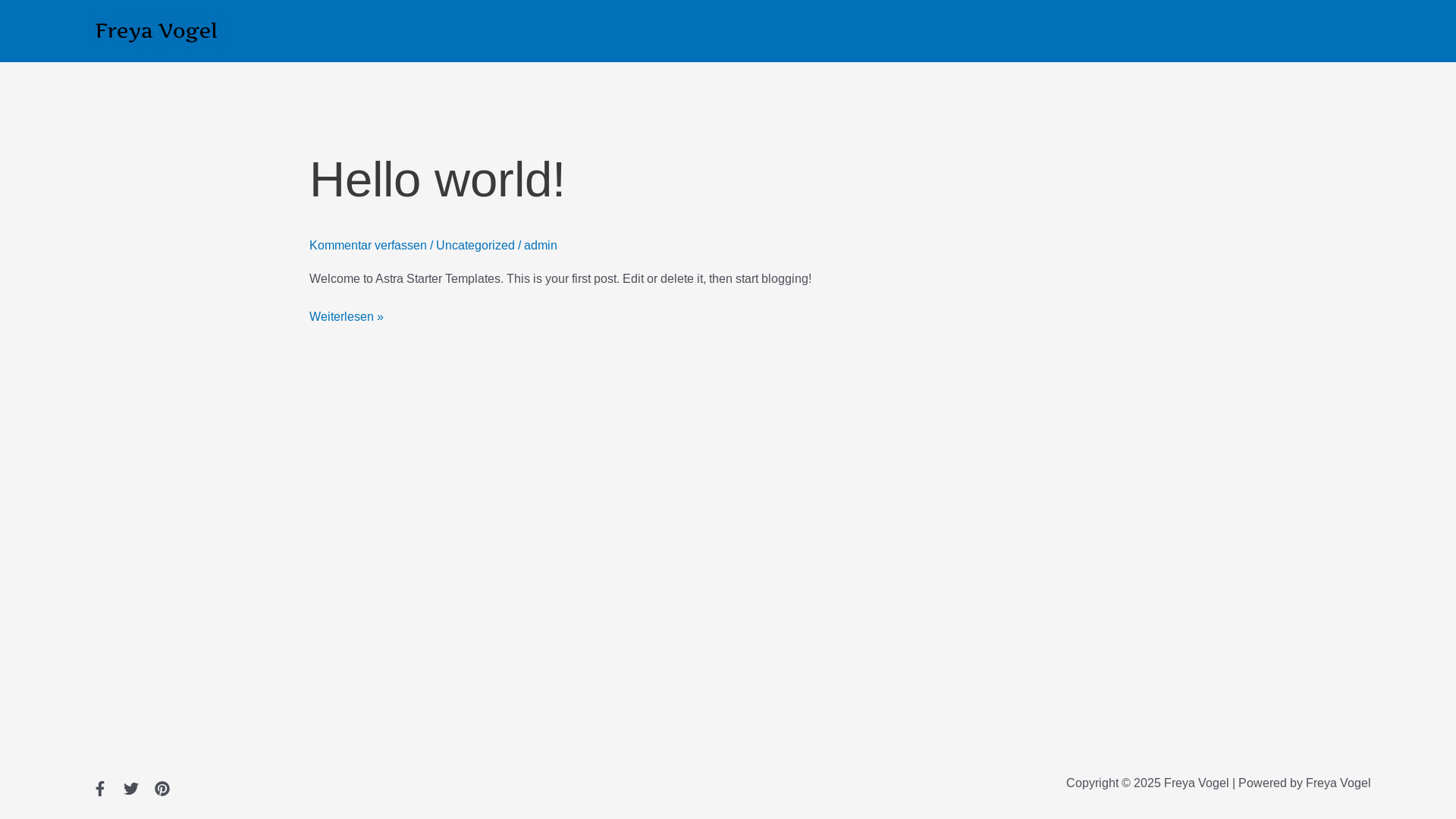 website screenshot of https://freyavogel.com/