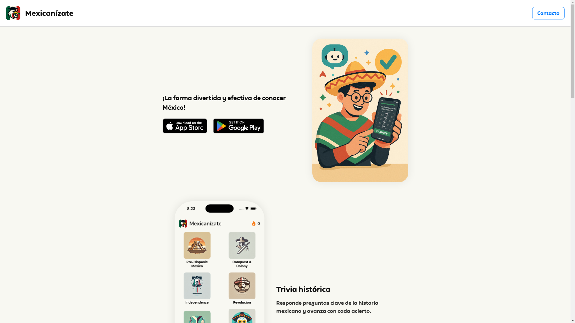website screenshot of https://mexicanizate-landing.pages.dev/