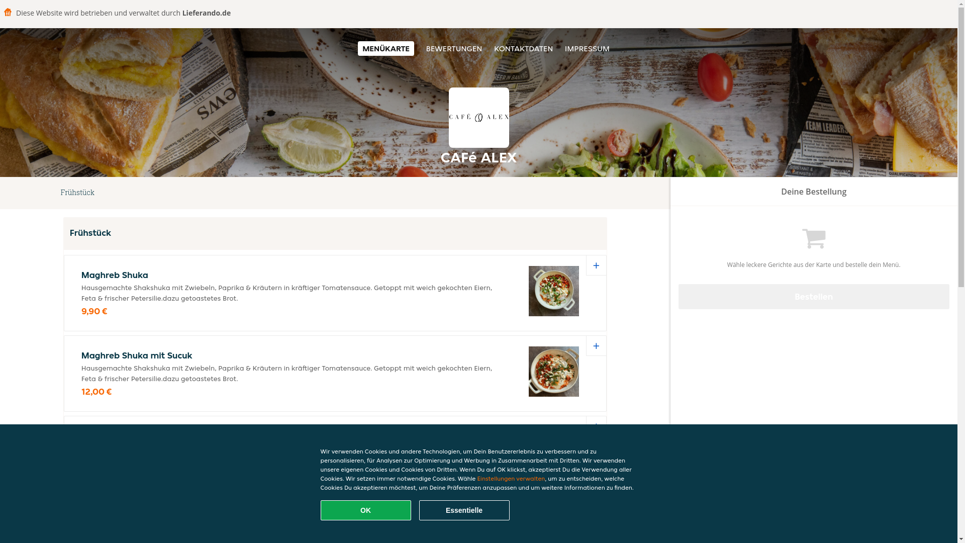 website screenshot of https://cafealex-hunfelden.de/