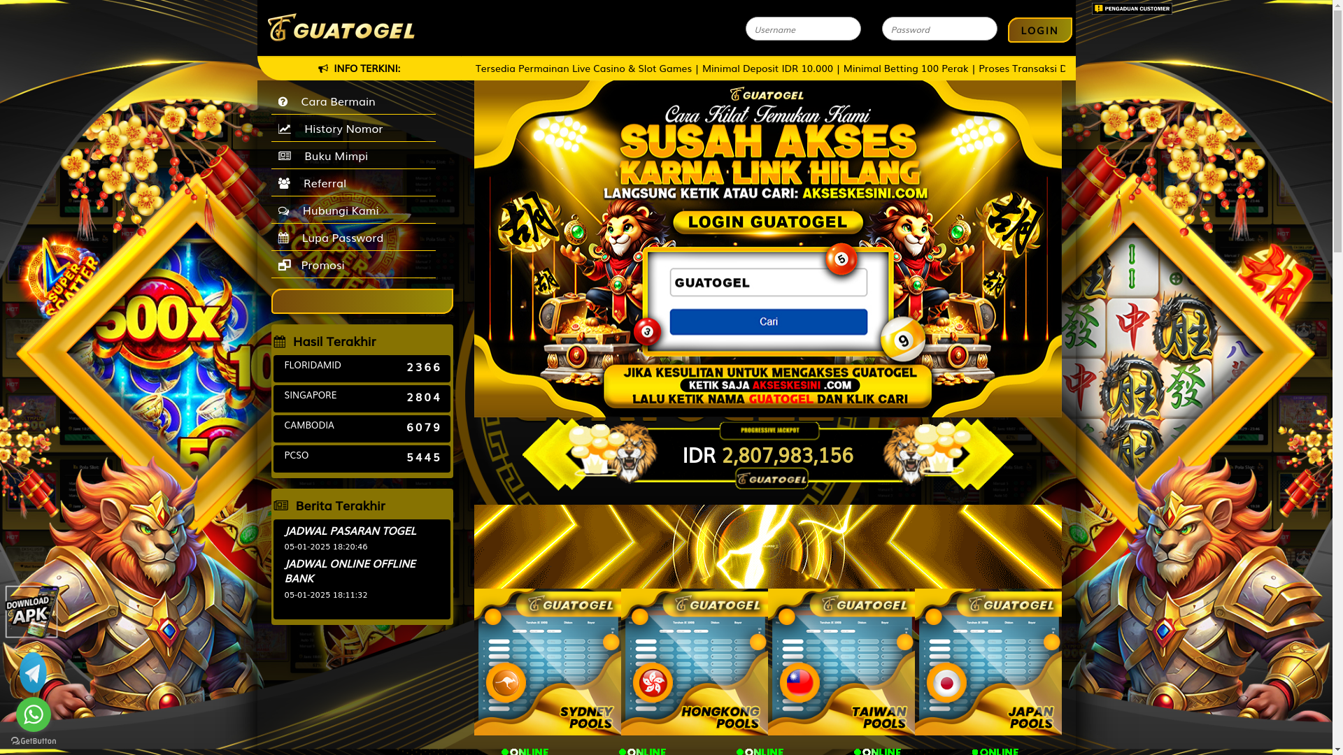 website screenshot of https://guatogelmasuk168.com/