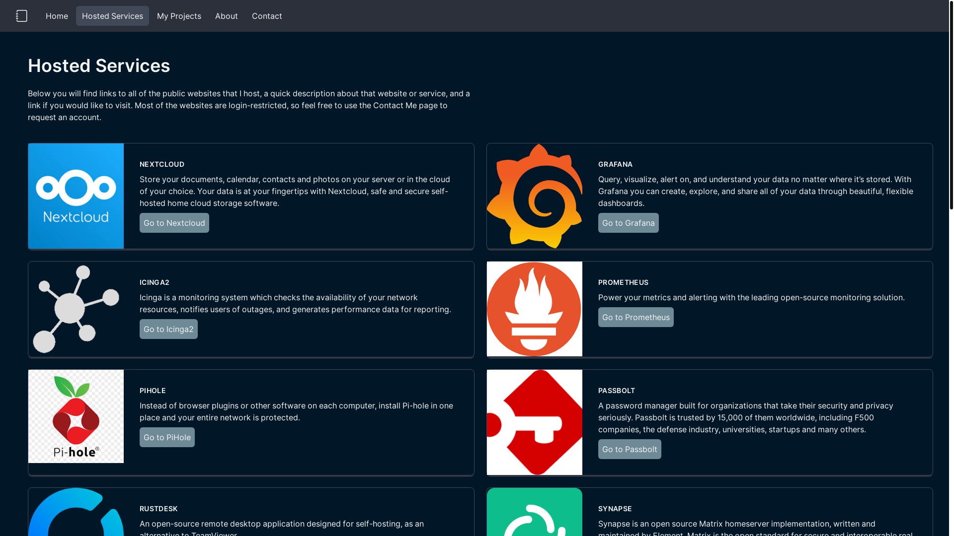 website screenshot of https://projecttiy.com/hosted_services