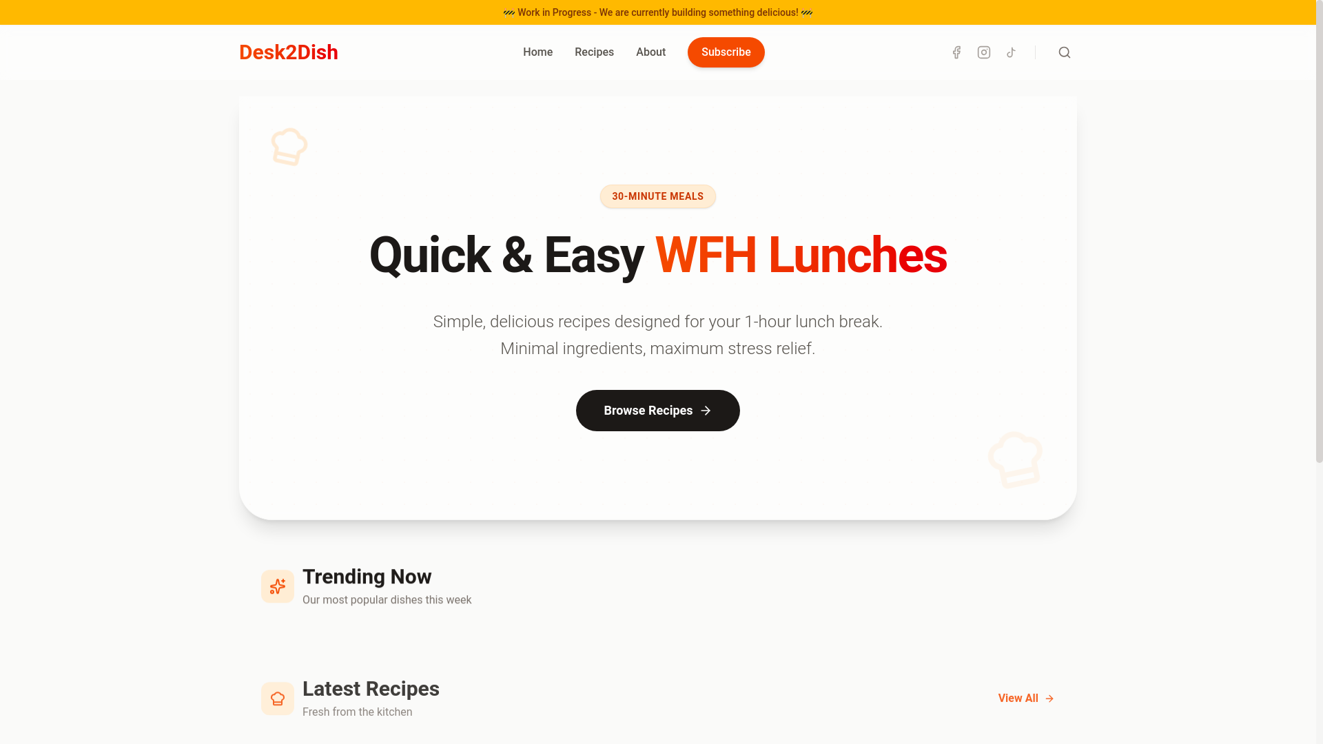 website screenshot of https://mealbrief.com/