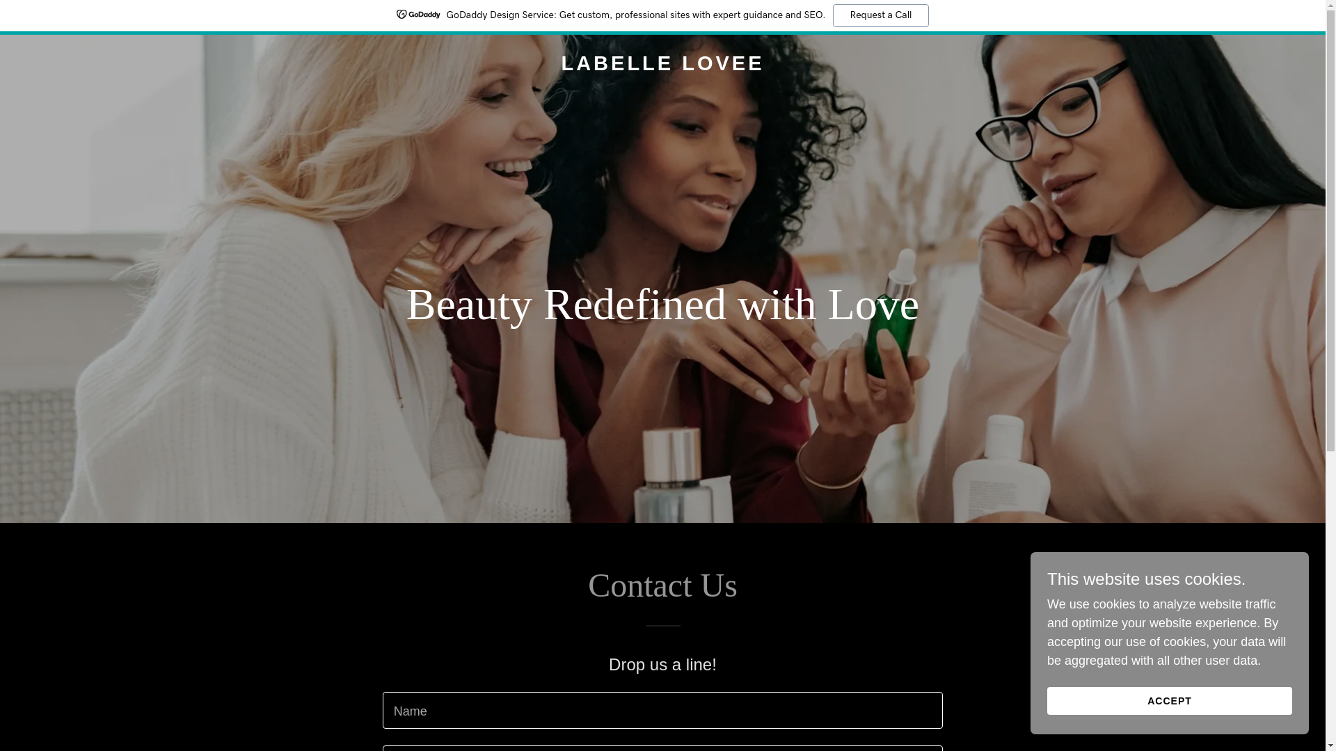 website screenshot of https://lovelabelle.beauty/