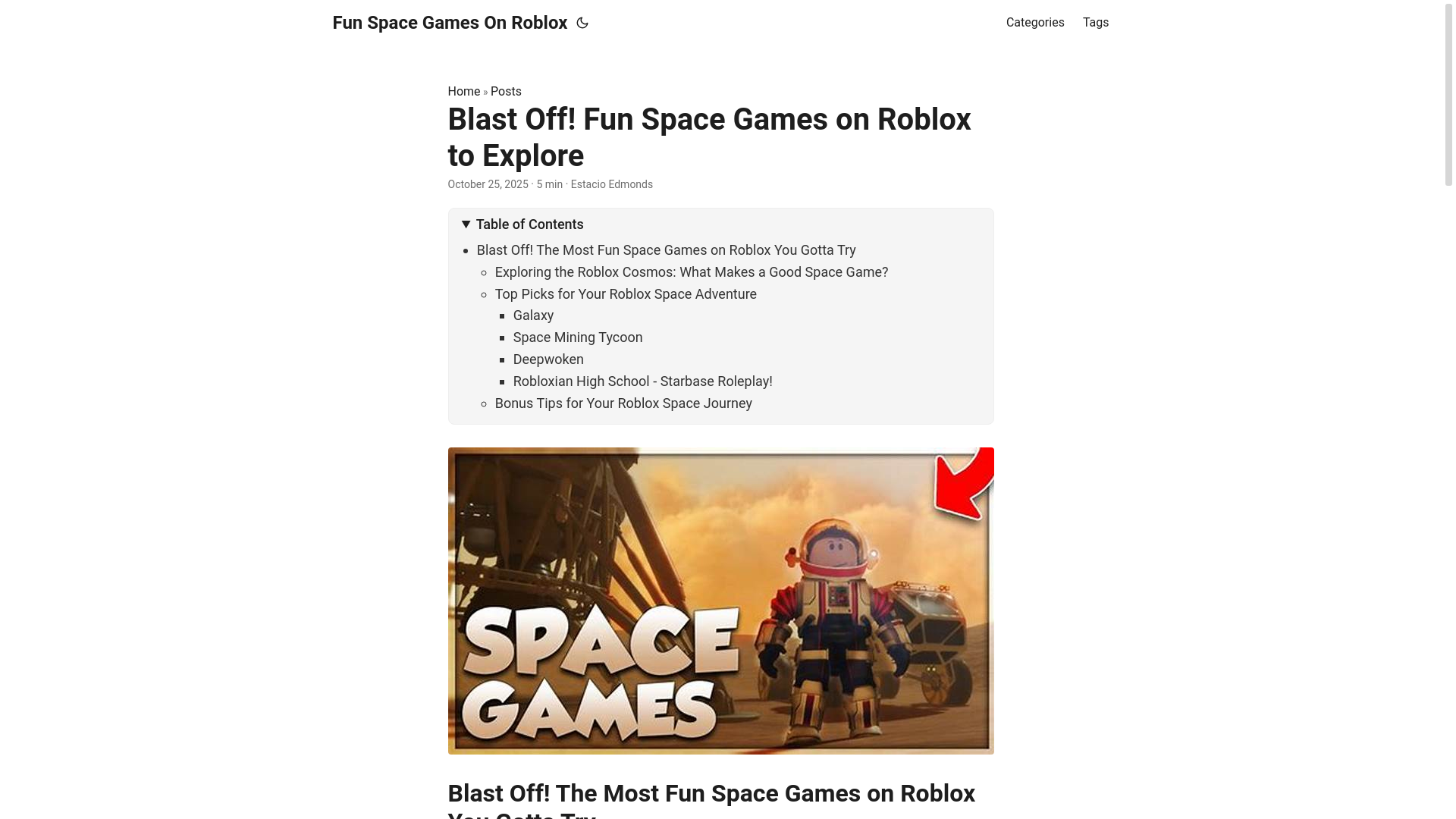 website screenshot of https://fun-space-games-on-roblox.pages.dev/