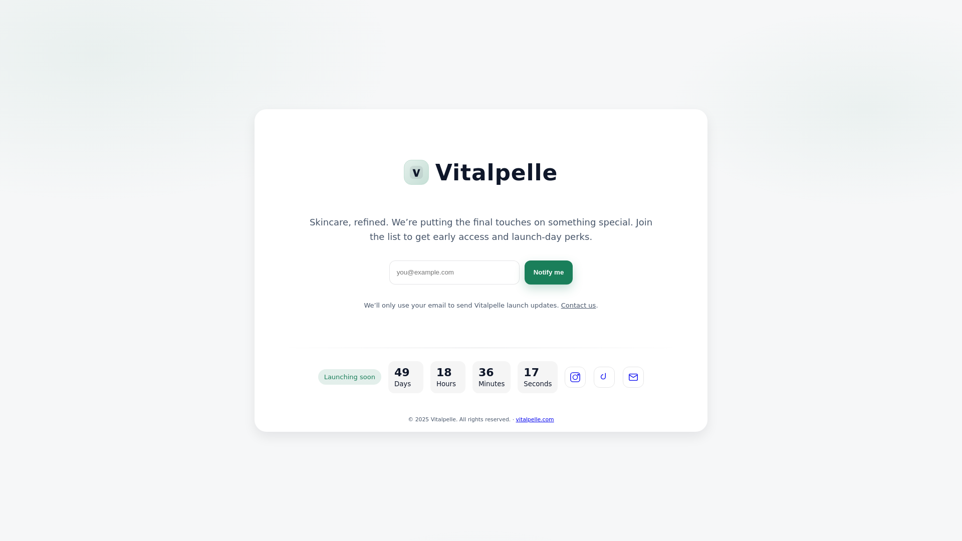 website screenshot of https://vitalpelle.com/