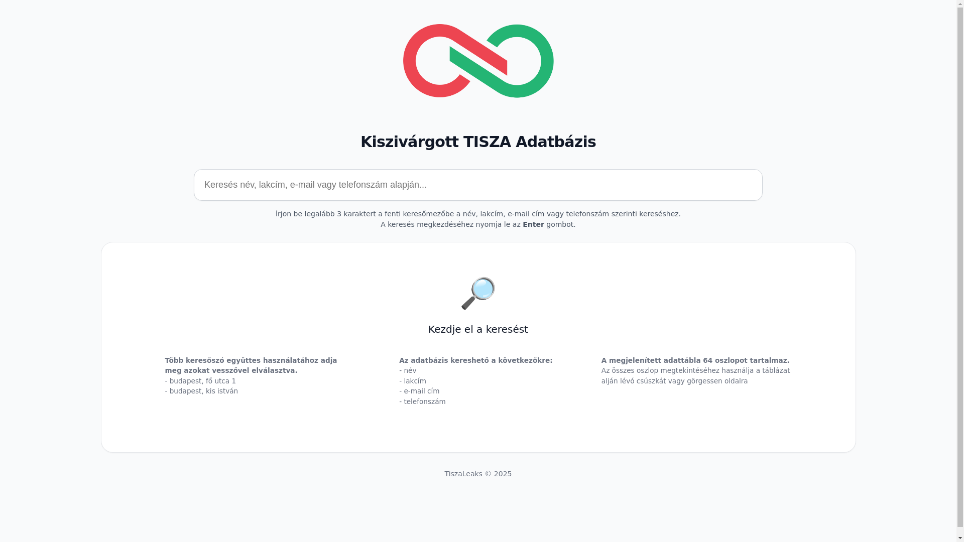 website screenshot of https://tisza-lista.com/