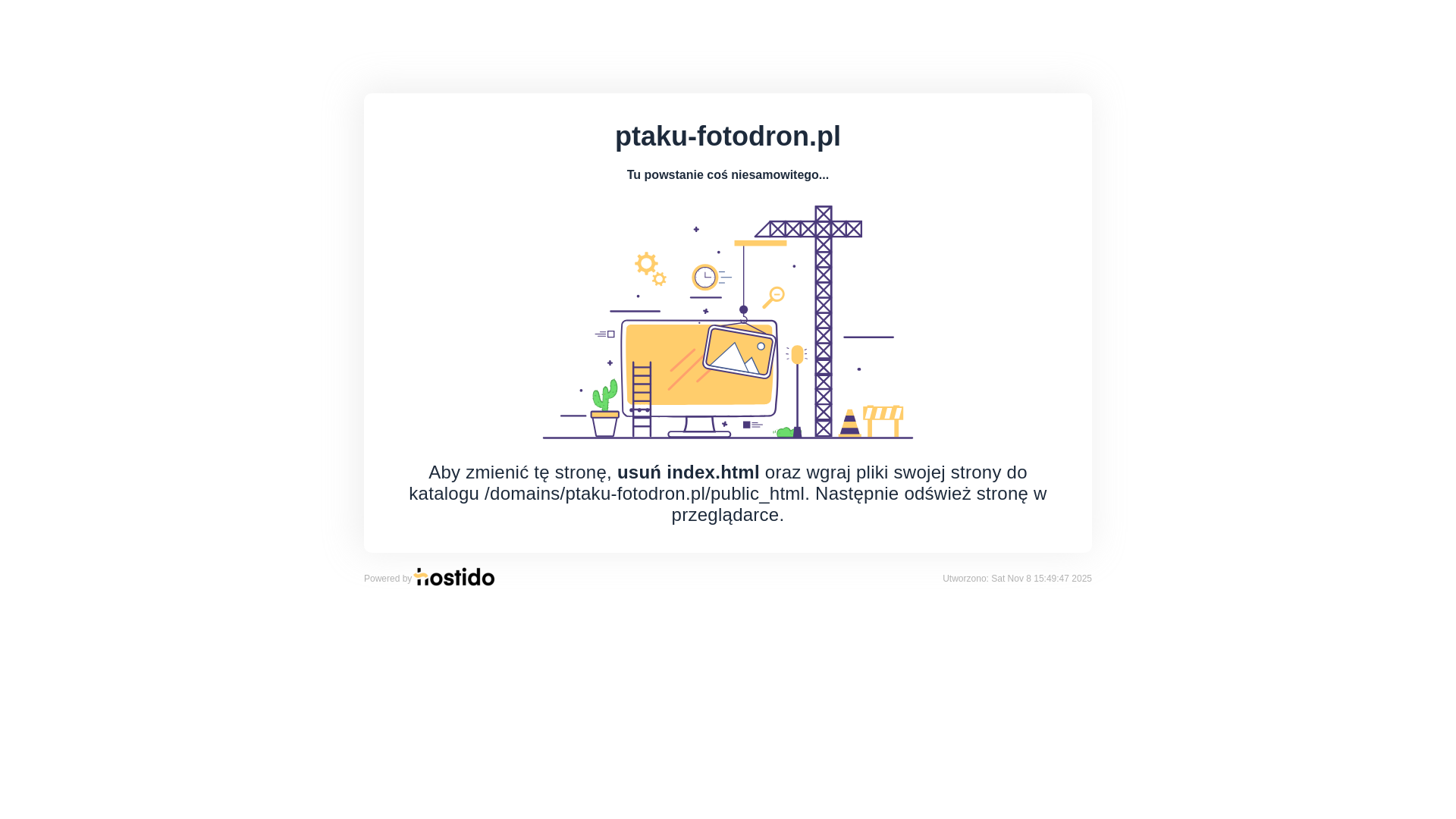 website screenshot of https://ptaku-fotodron.pl/
