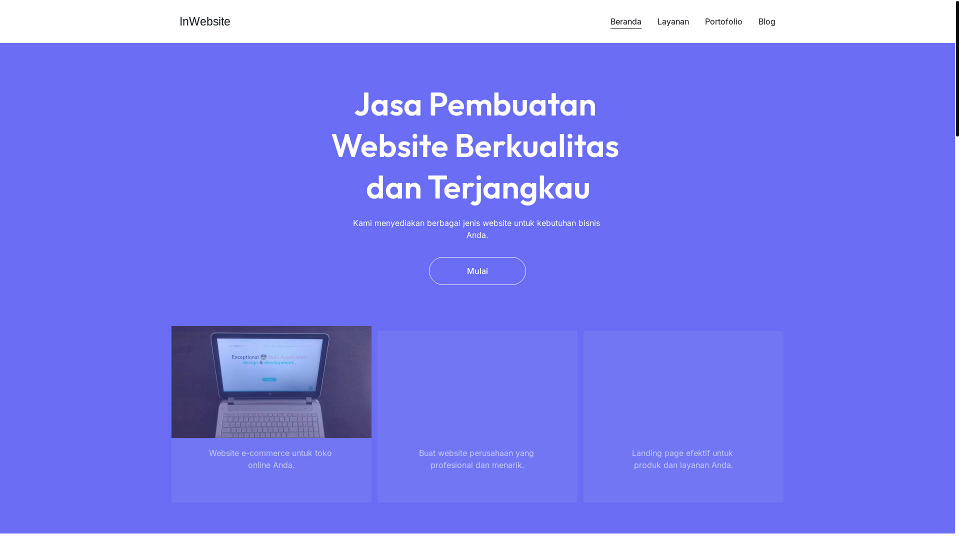 website screenshot of https://inwebsite.id/