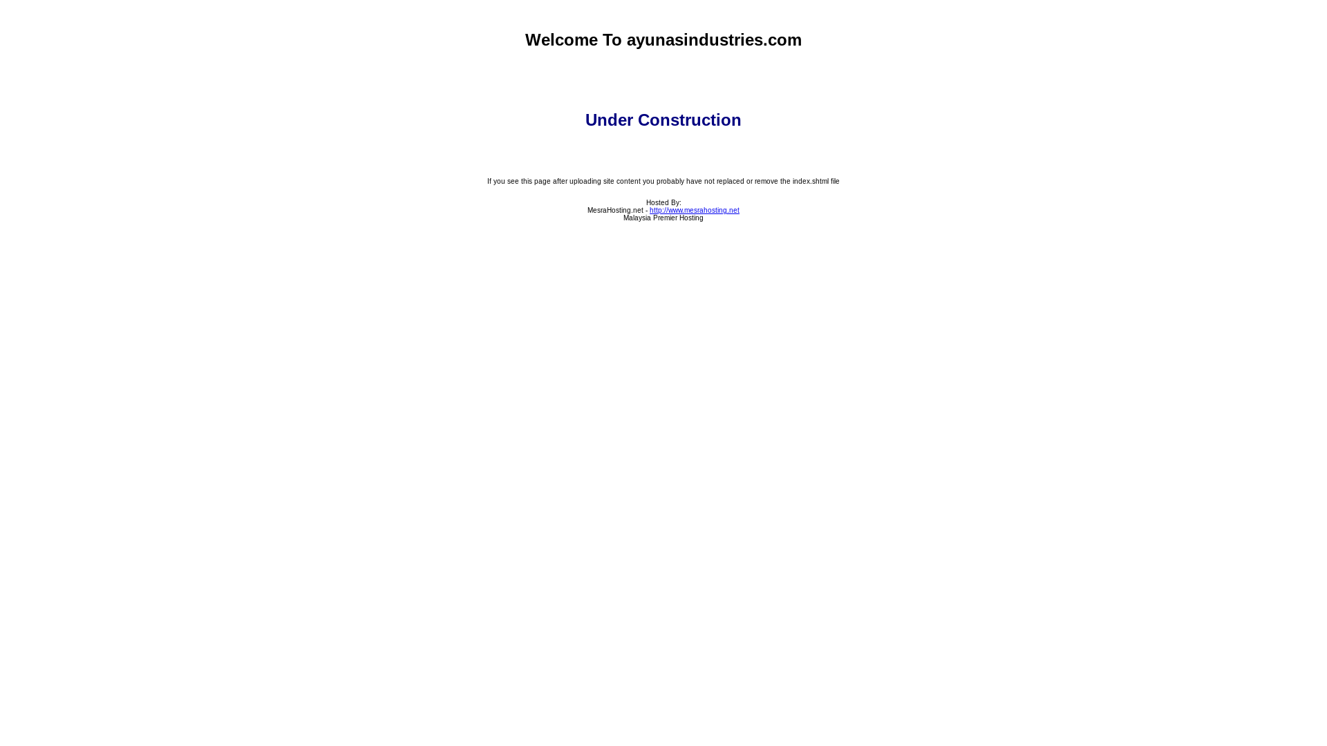 website screenshot of https://ayunasindustries.com/