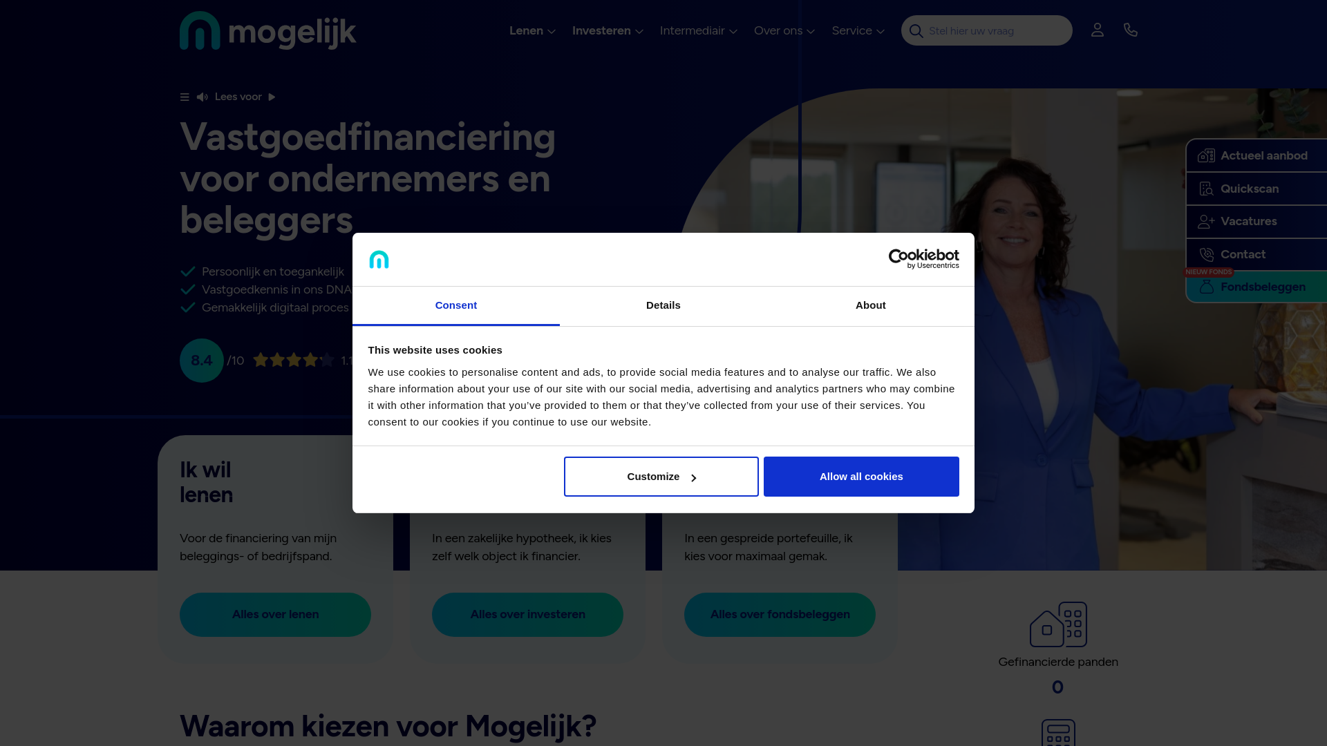website screenshot of https://mogelijk-finanzierung.de/