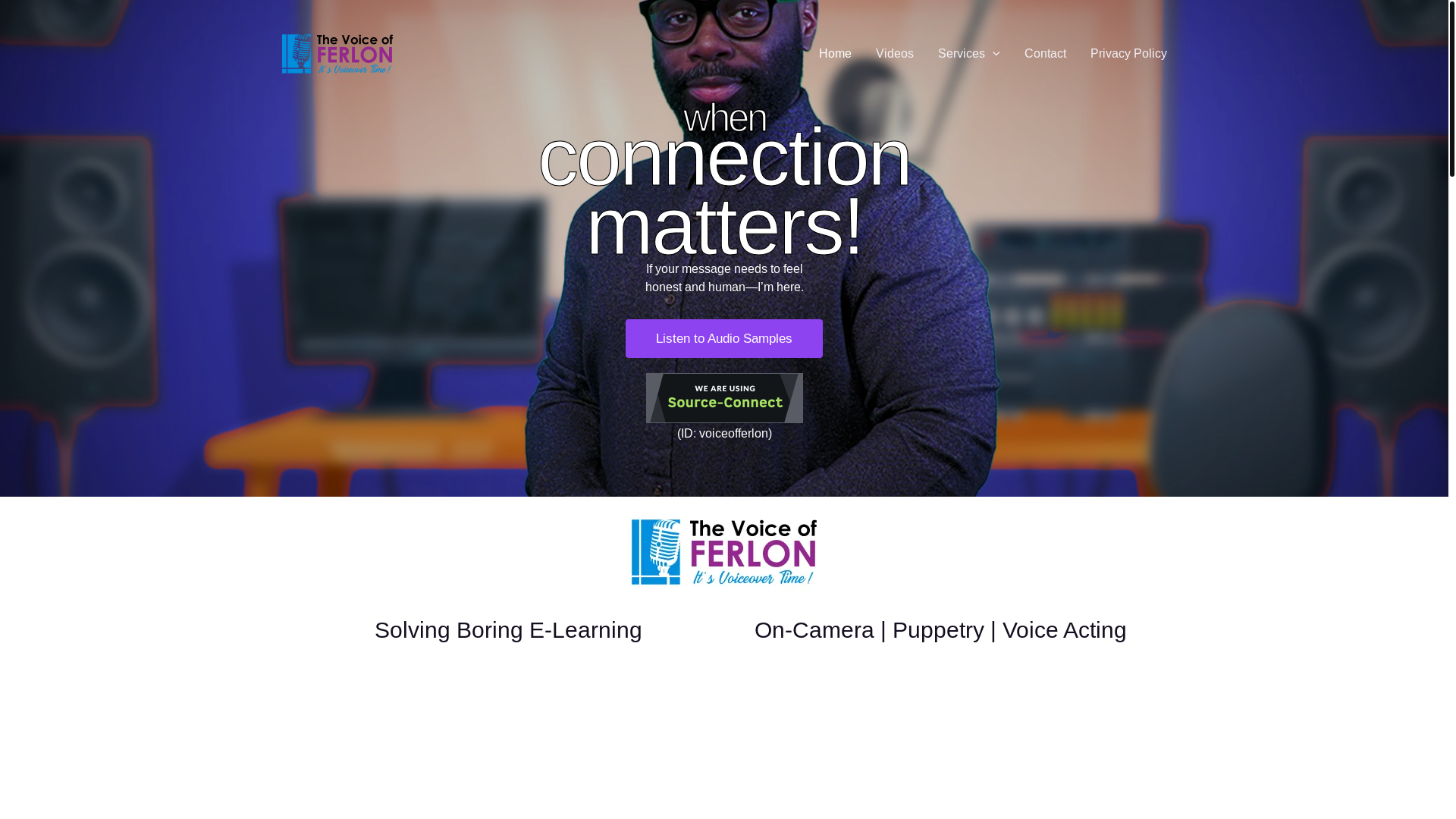 website screenshot of https://voiceofferlon.studio/
