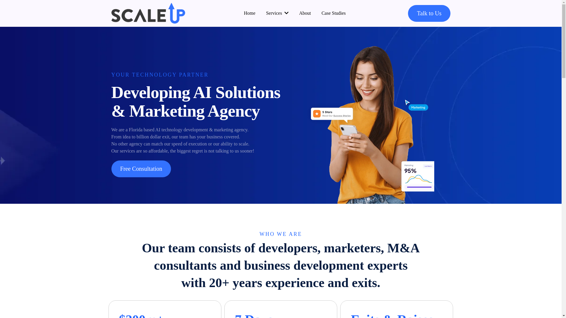 website screenshot of https://ganzakscale.com/