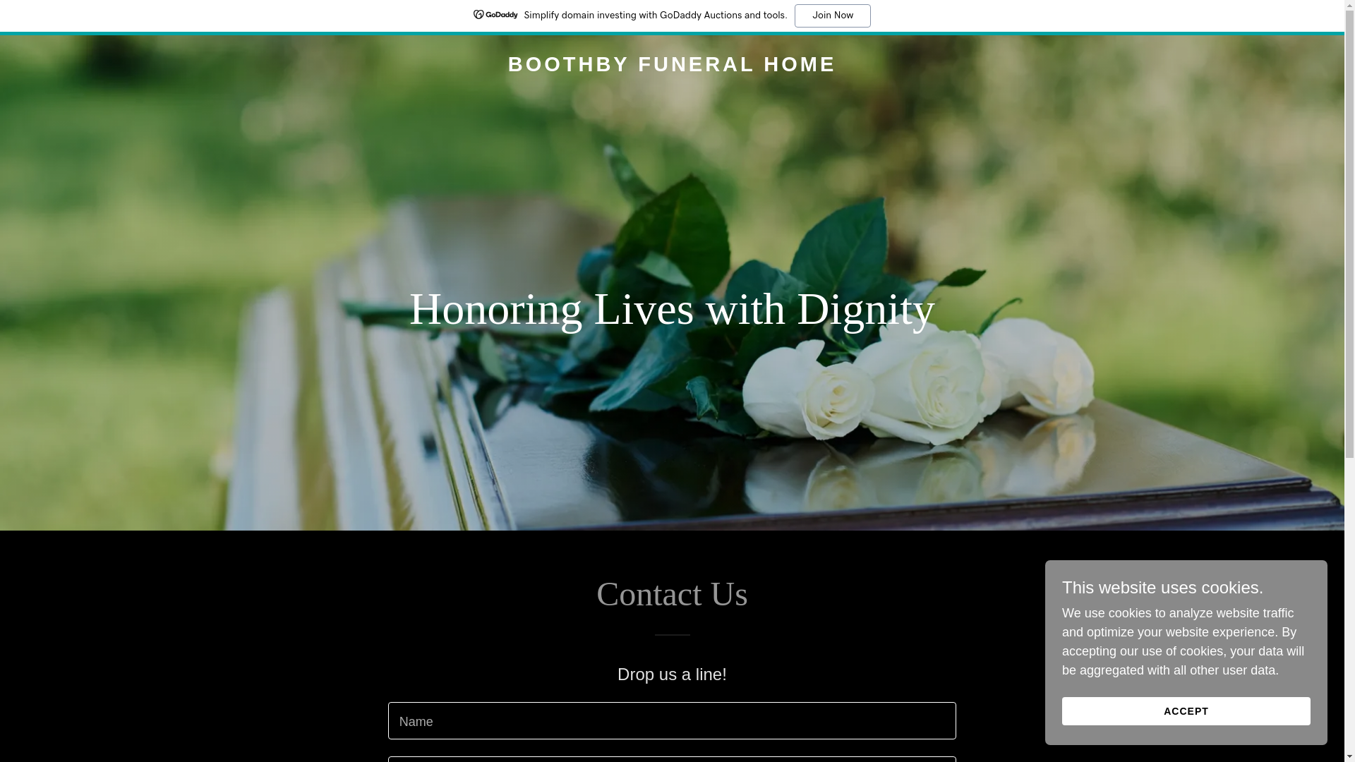 website screenshot of https://boothbyfuneralhome.com/
