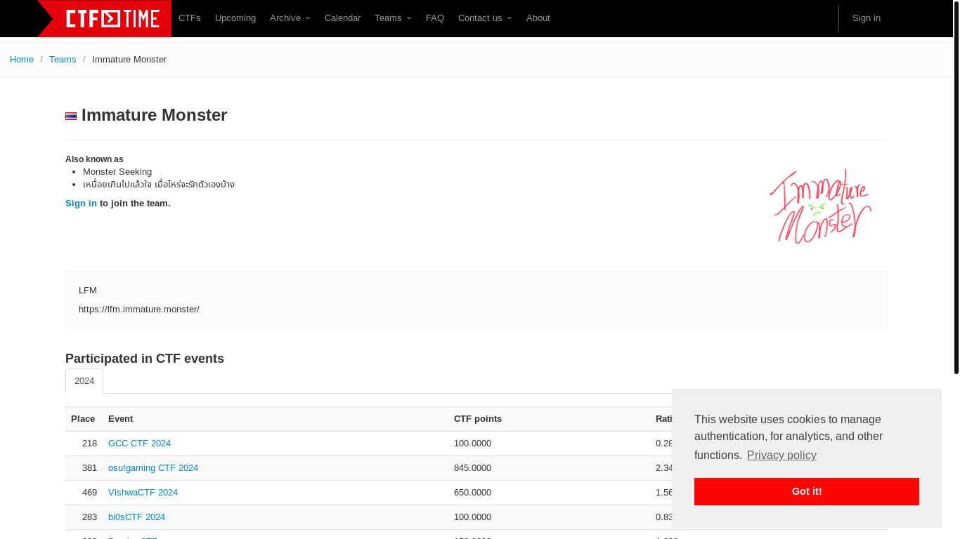 website screenshot of https://immature-monster-lfm.pages.dev/