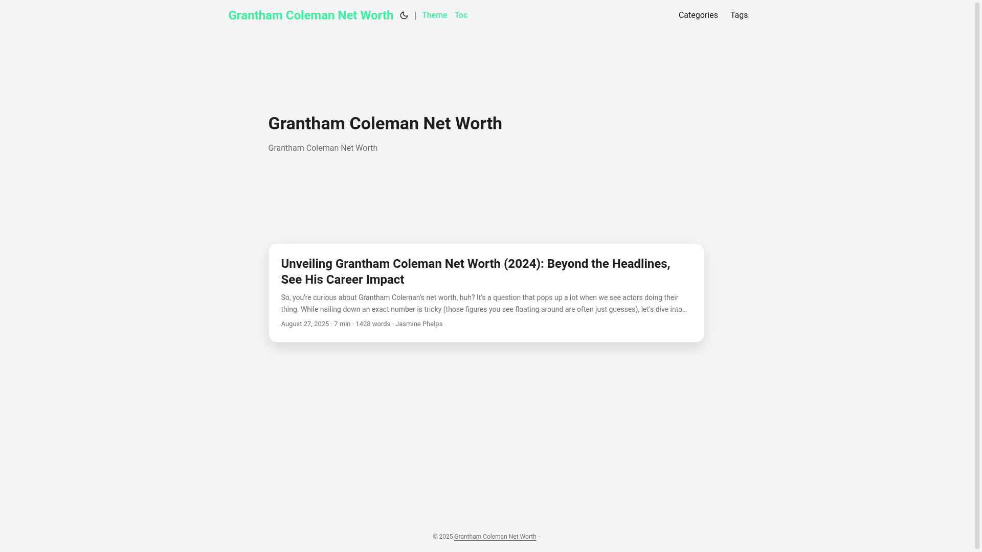 website screenshot of https://grantham-coleman-net-worth.pages.dev/