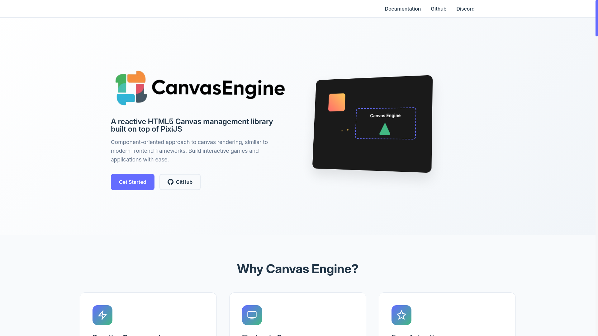website screenshot of https://canvasengine.pages.dev/