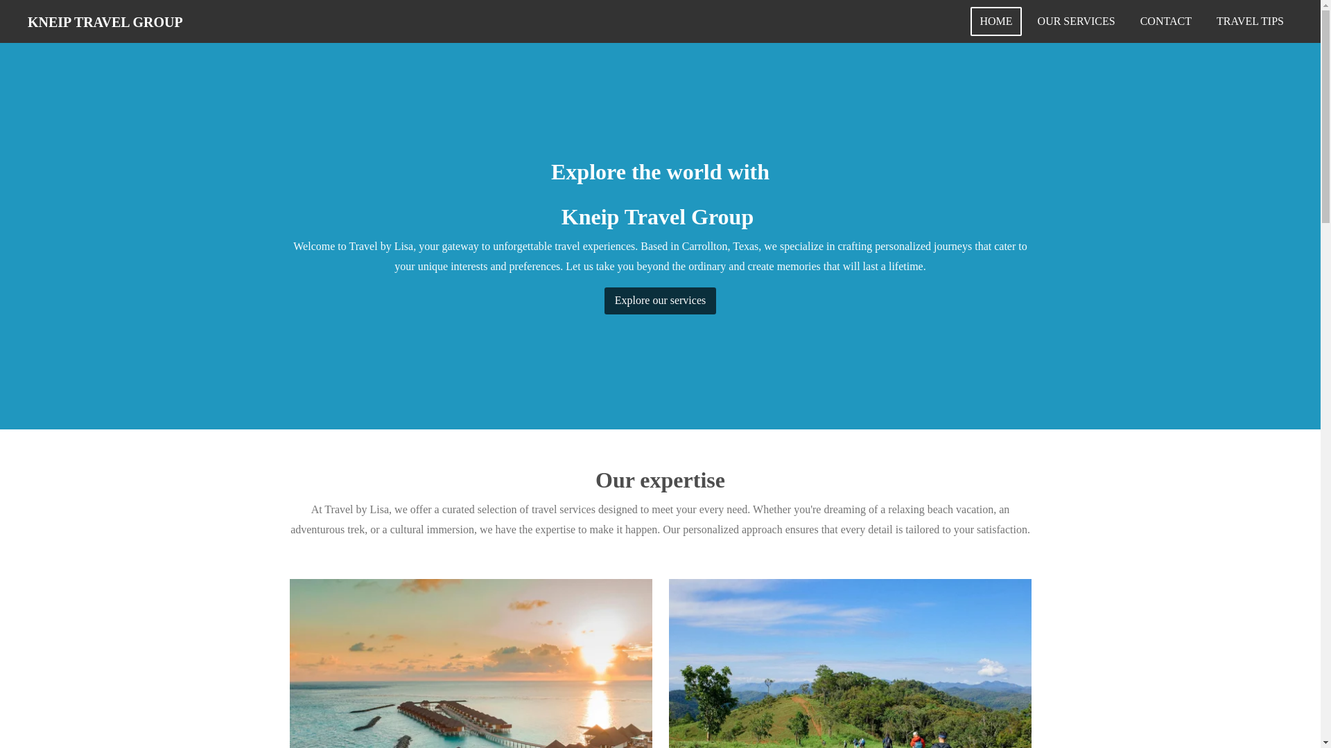 website screenshot of https://kneiptravel.com/