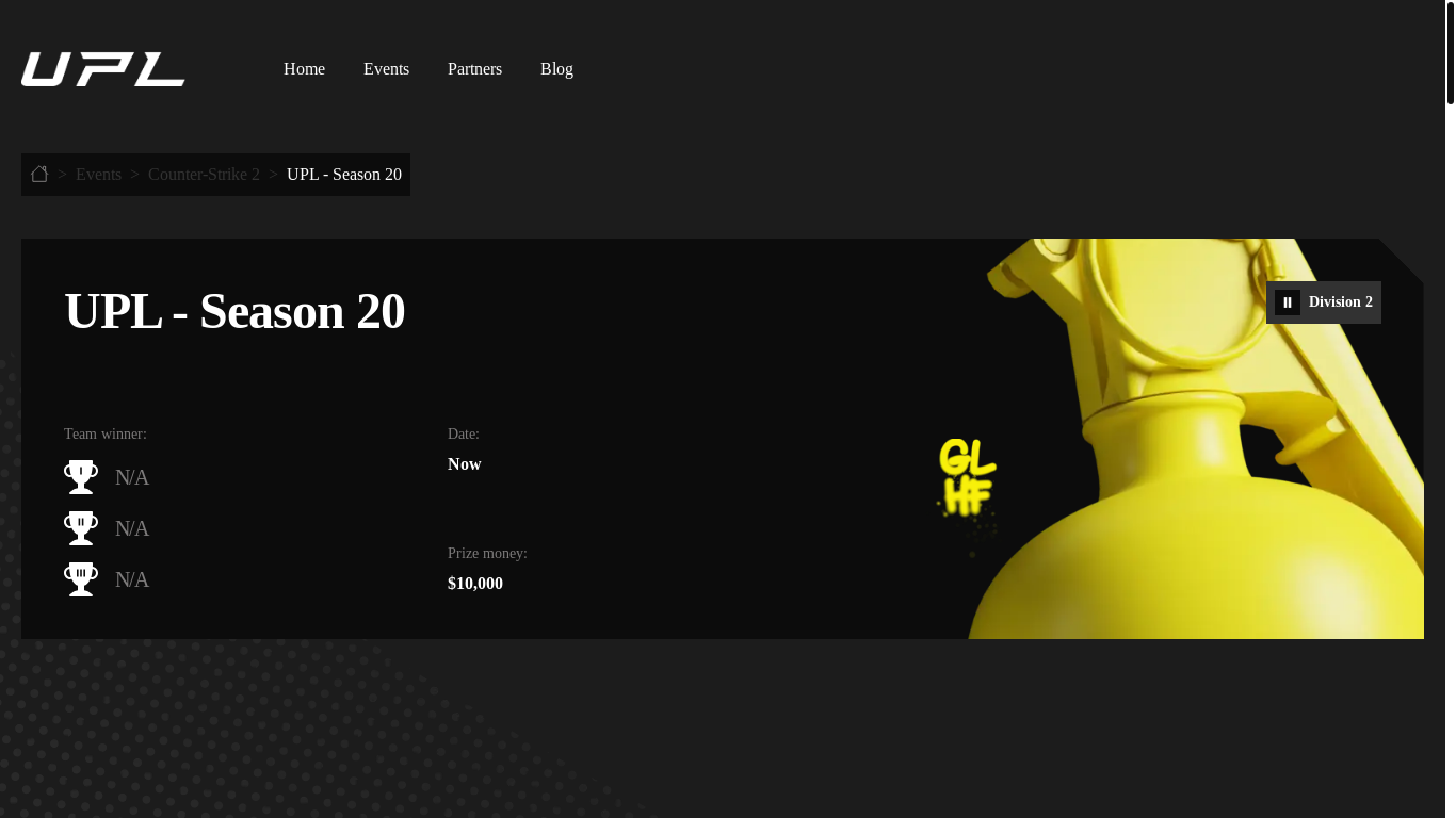 website screenshot of https://upl.uscs2academic.com/champ/league/cs-go/22season/